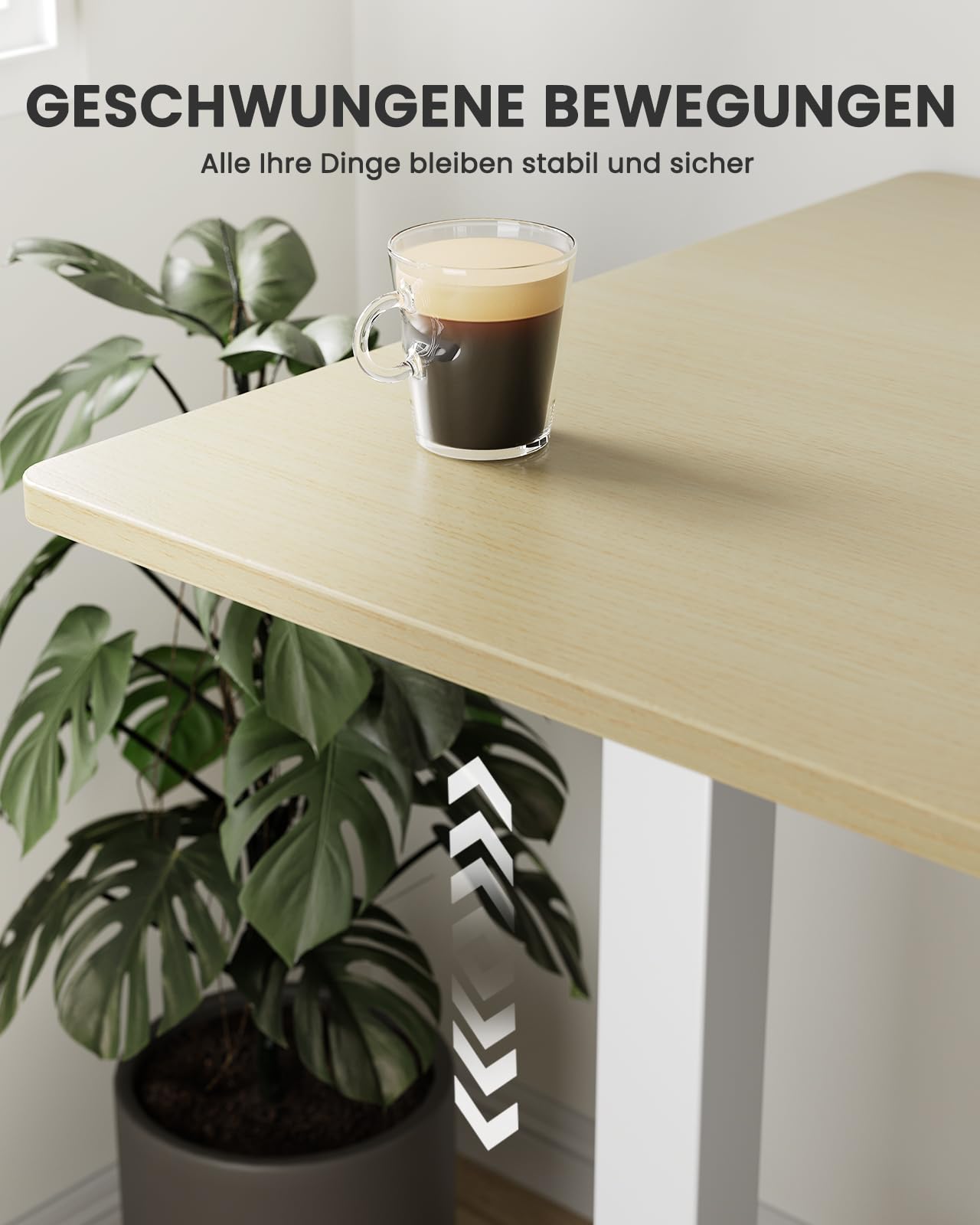 ErGear 40 x 24 Inches Electric Adjustable Height Standing Desk - Memory Function Sit Stand Home Office Desk with Splice Board (Natural Wood) - Perfect for Small Spaces, Remote Work & Ergonomic Workspaces