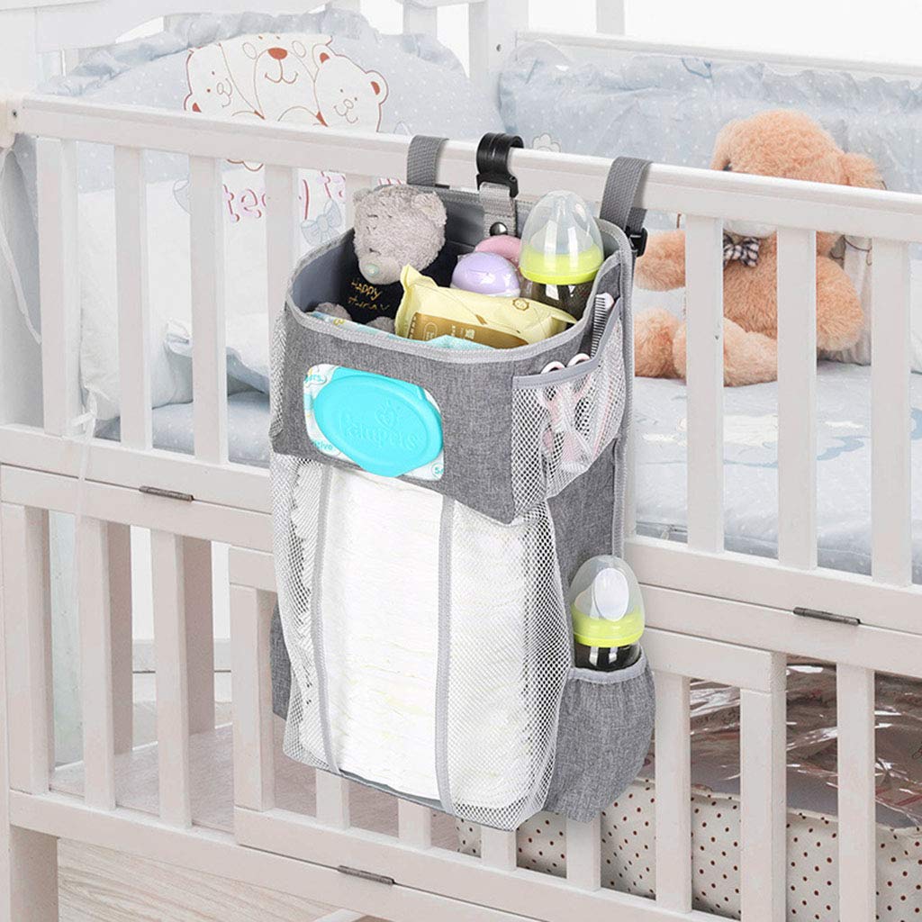 Baby Diaper Organizer - Hanging Storage Bags for Crib or Wall - Perfect for Nursery Organization & Diaper Changing Station