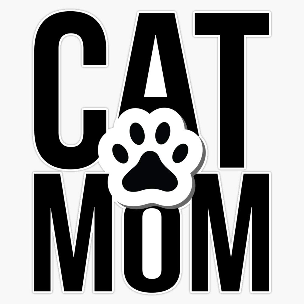 Cat Mom Vinyl Bumper Sticker - Waterproof 5 Inch Decal for Cars, Laptops & Windows - Perfect for Pet Lovers & Proud Cat Owners