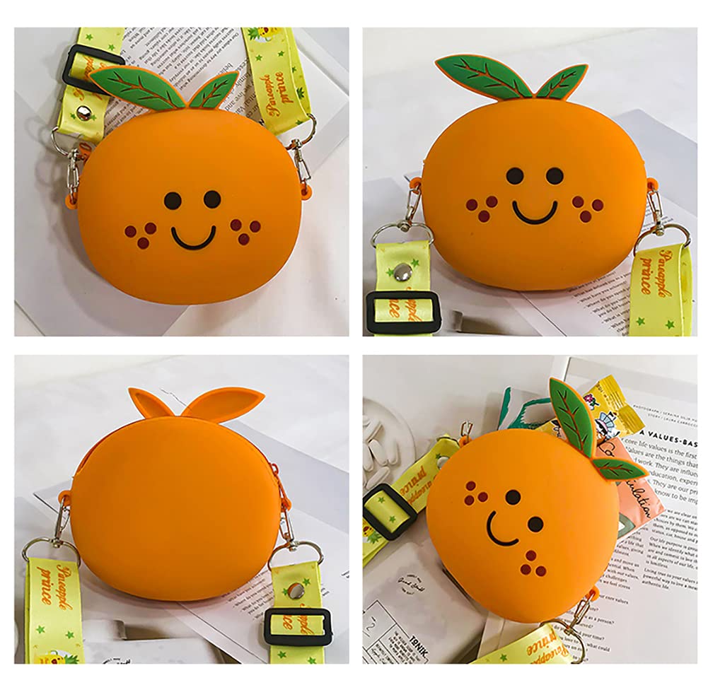 3D Cartoon Avocado Silicone Coin Purse - Cute Keychain Wallet for Kids, Headphone & Makeup Accessories Storage - Fun Gift with Lanyard (Orange) - Perfect for School, Travel & Daily Use