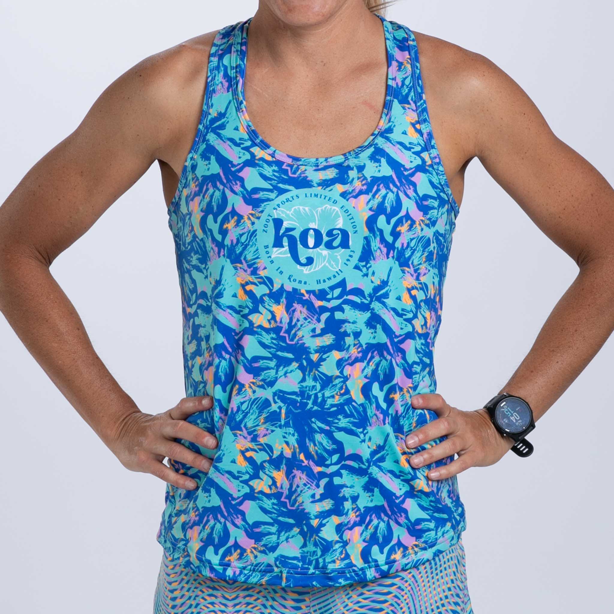 Women's Running Singlet - Breathable & Lightweight Koa Blue Performance Top for Runners | Ideal for Marathons, Training & Outdoor Workouts
