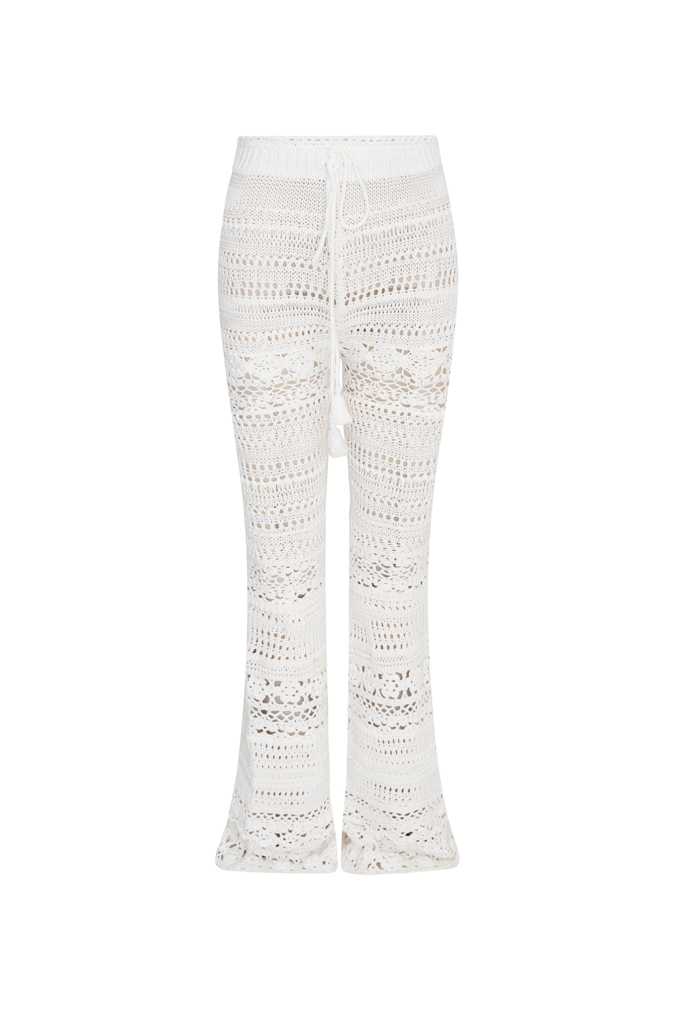 Fosta Women's Boho Crochet Pants - Comfortable Lace Knit Lounge Pants for Yoga, Beach & Summer Vacation Outfits