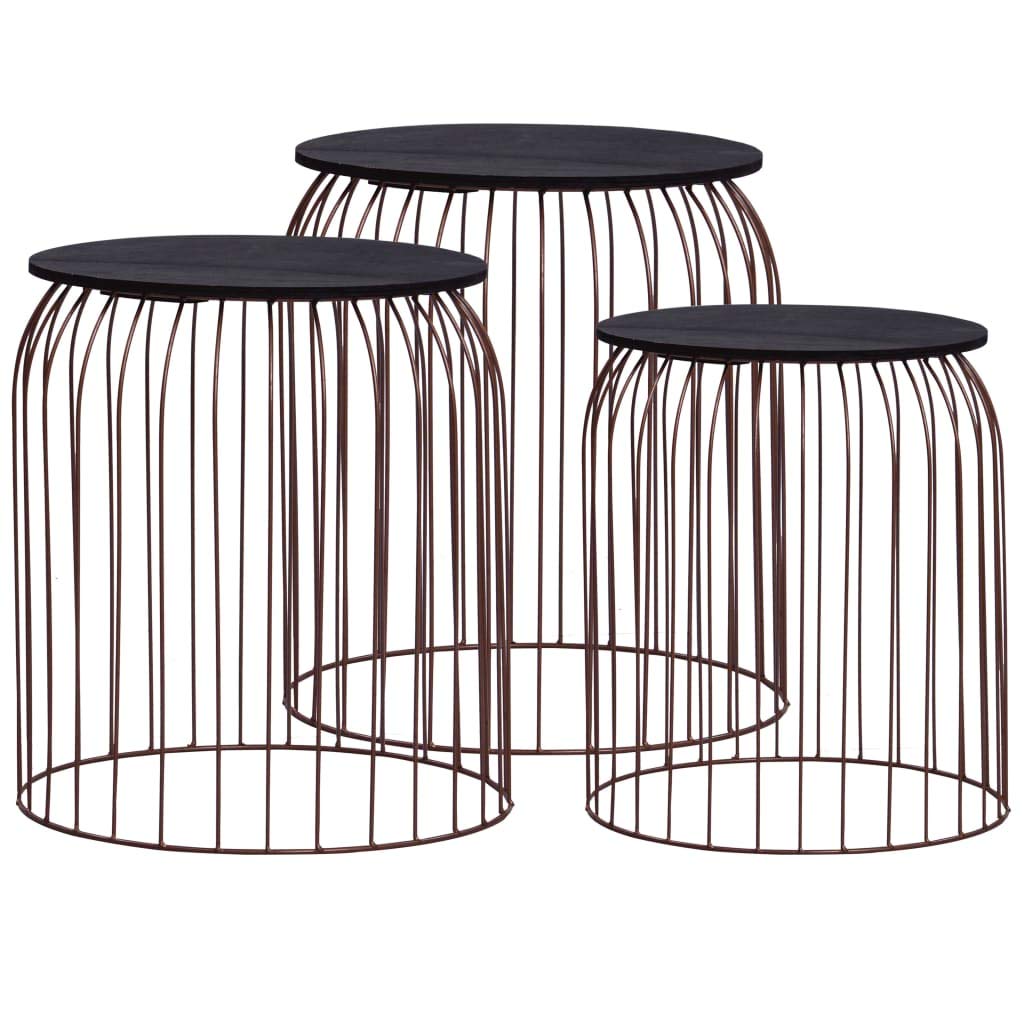 3-Piece Copper Coffee Table Set - Modern Living Room Furniture for Home Decor & Small Space Use