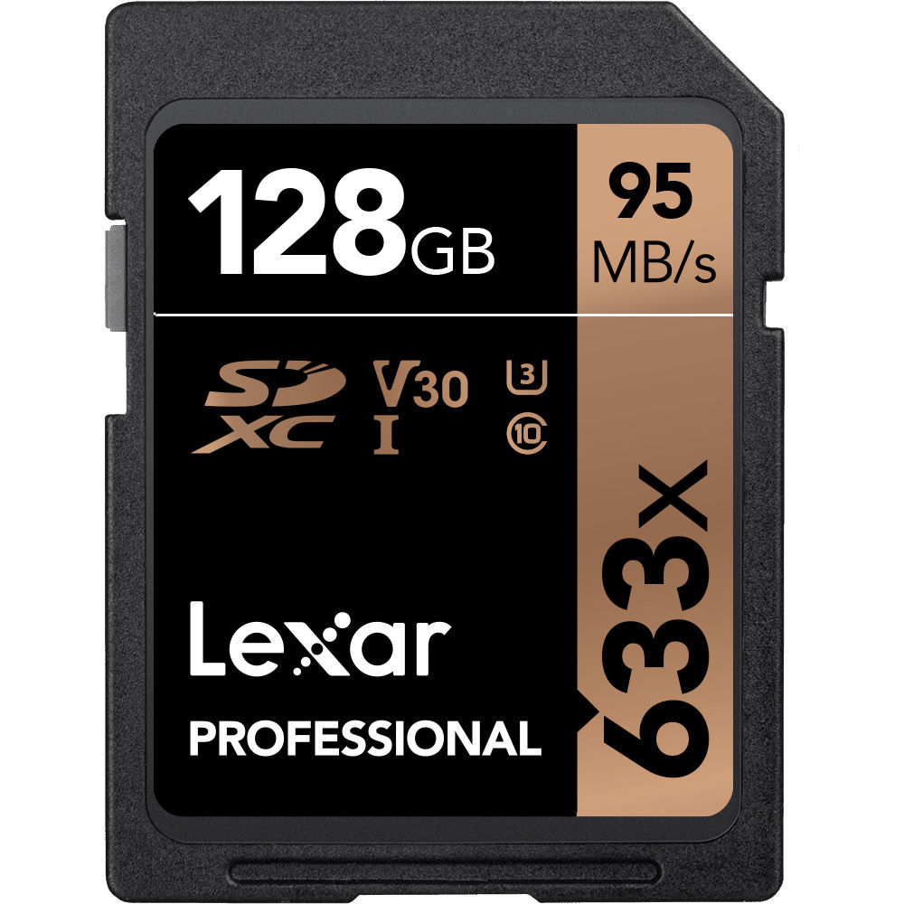 Lexar Professional 633x 128GB SDXC UHS-I Memory Card - High Speed for DSLR Cameras, 4K Video Recording & Action Cameras