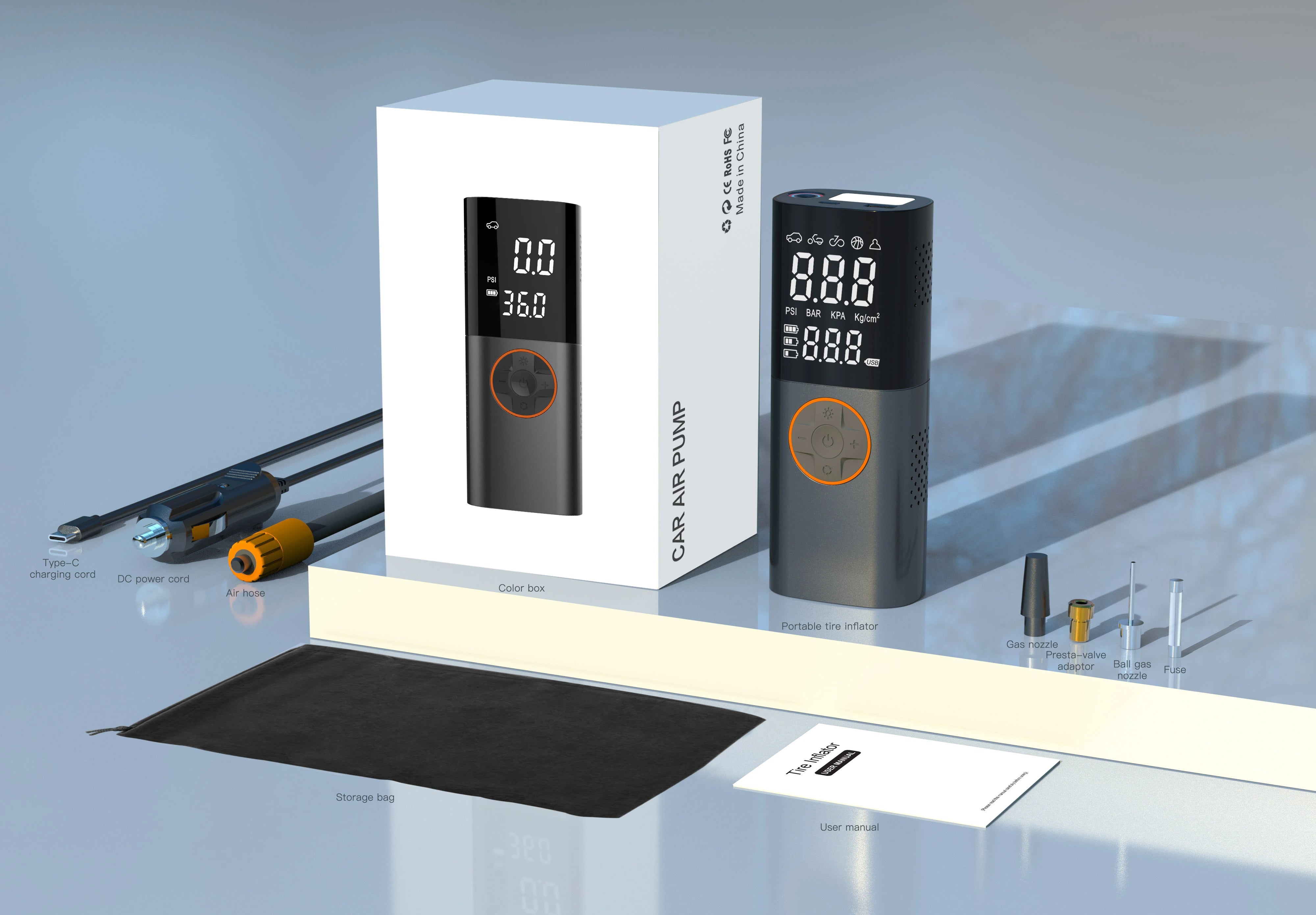 Air Anywhere™ Portable Air Pump - Compact & Powerful for Bikes, Inflatables, Sports Balls - Perfect for Travel, Camping & Emergency Use
