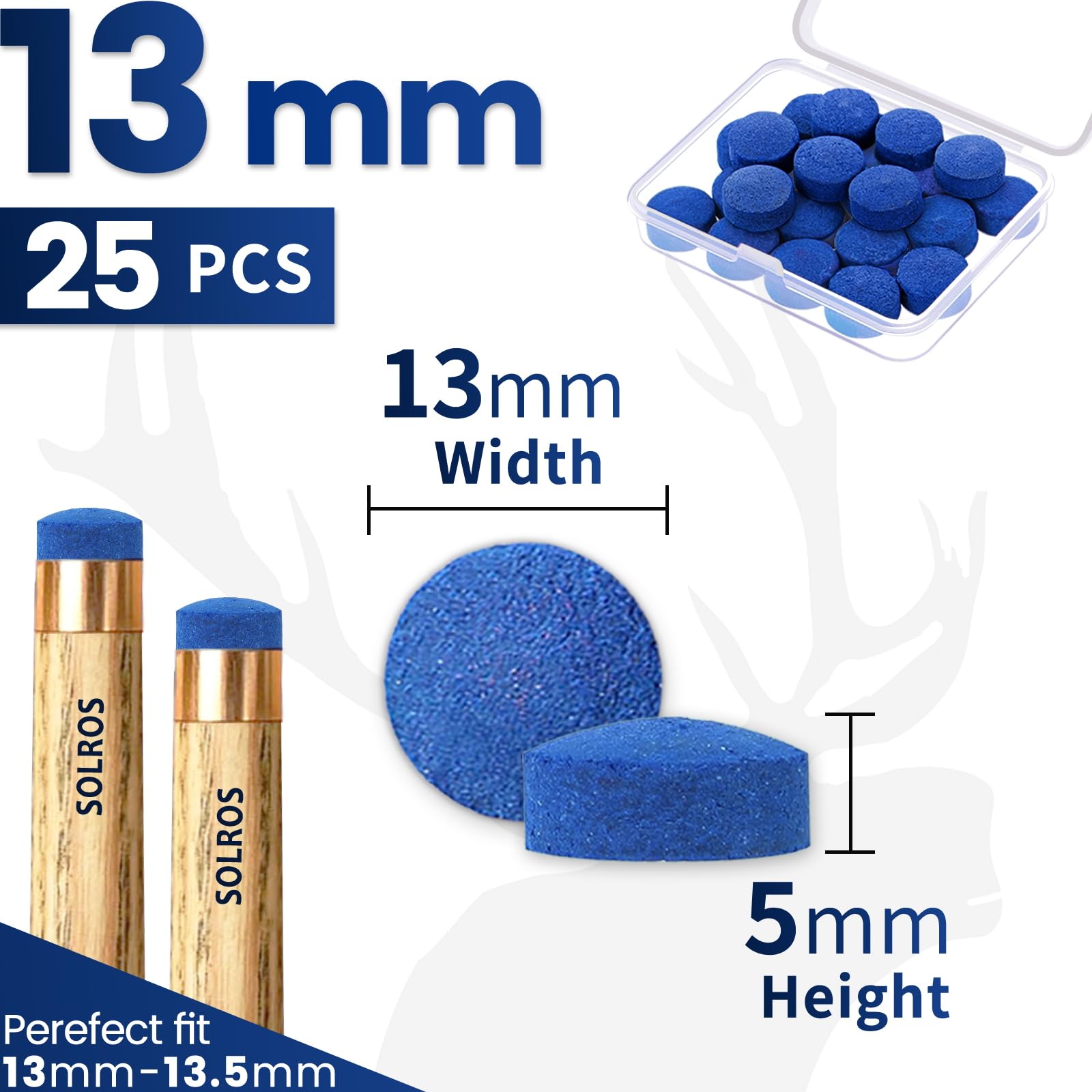 Premium Billiard Pool Cue Tips Replacement Kit - High-Quality Leather Snooker Stick Tips with Storage Box for Pool Table Cue Maintenance | Perfect for Professional Players & Home Game Rooms