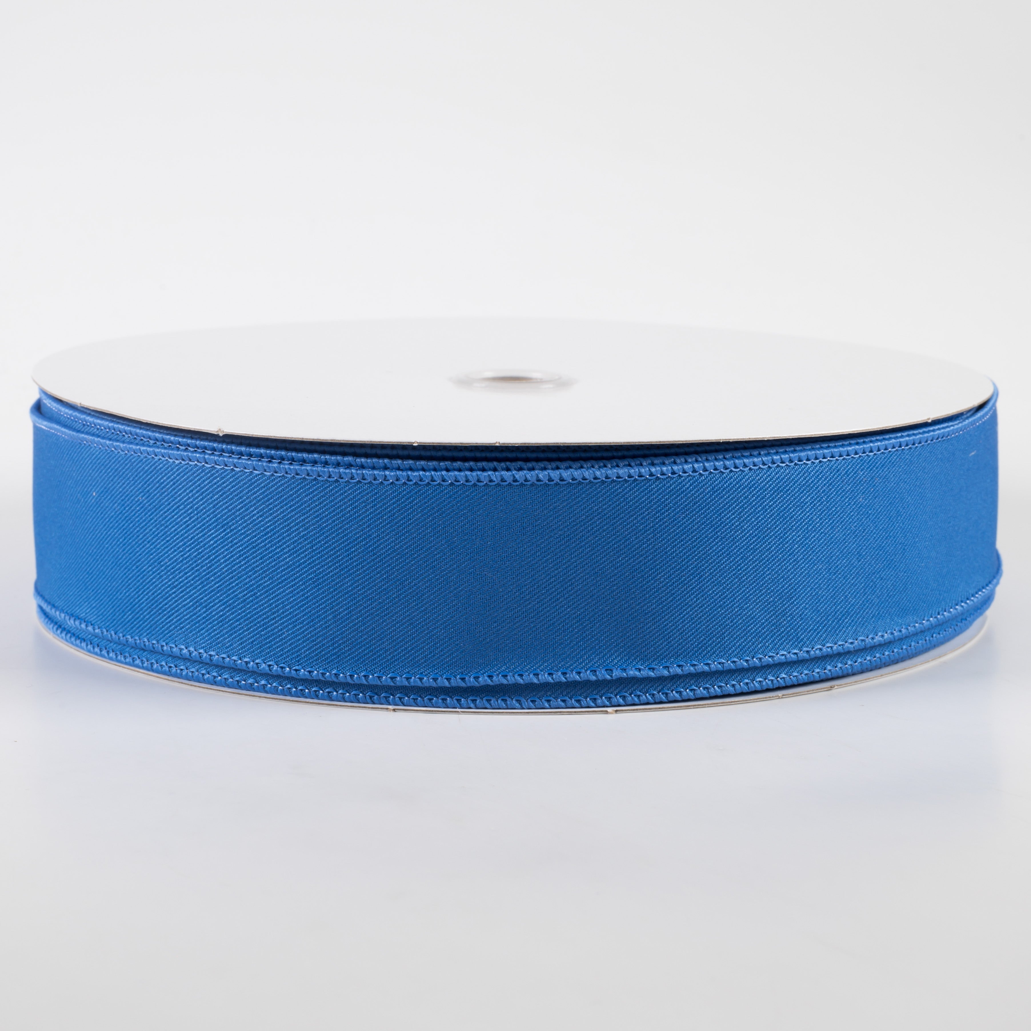 Royal Blue 1.5 Inch Diagonal Weave Fabric Ribbon - 50 Yards Bulk Roll for Gift Wrapping, Crafts, Hair Bows, and DIY Decorations