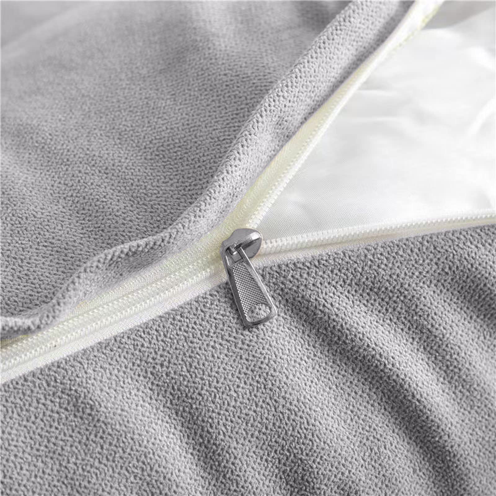 **Large Triangular Reading Bed Rest Pillow with Detachable Roll Pillows for Neck & Lumbar Support – Wedge Cushion Backrest Headboard (Chalk Grey, Queen 59