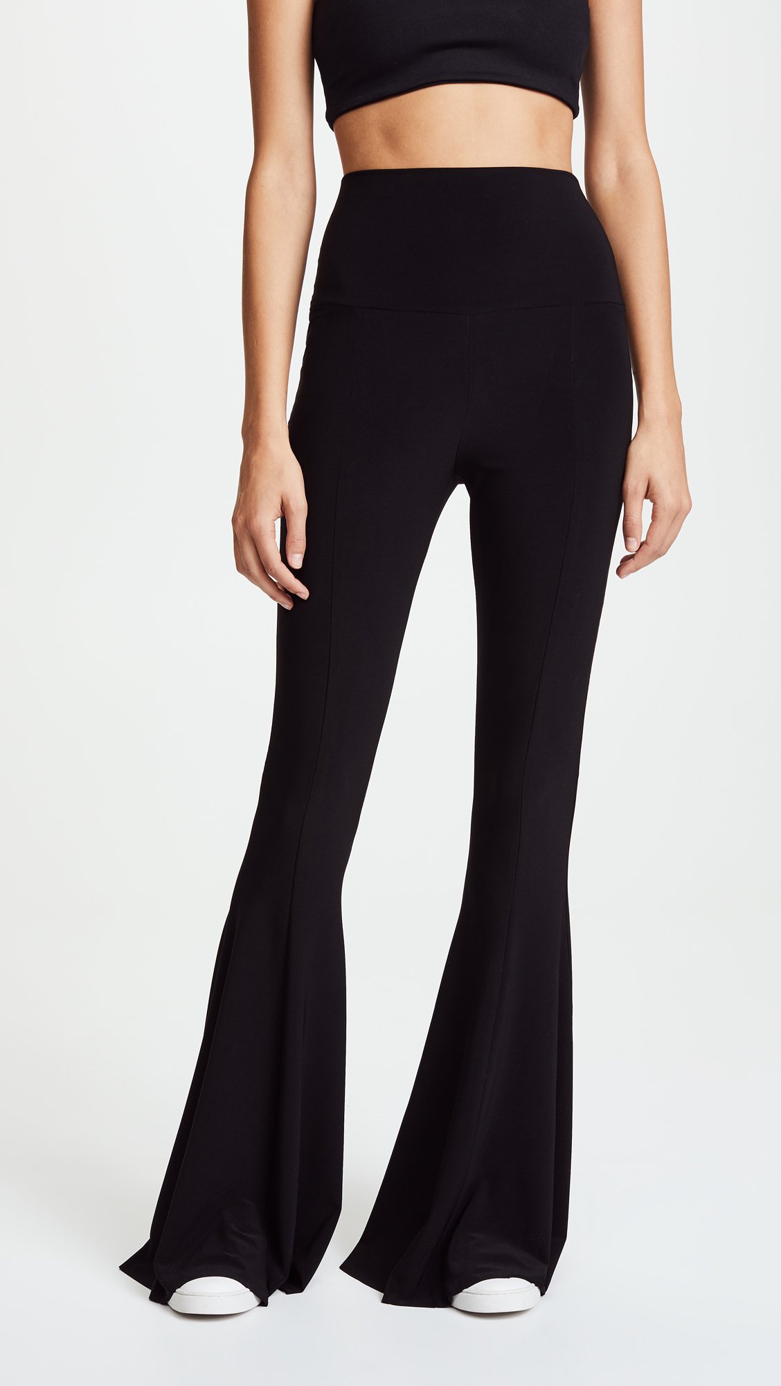 Norma Kamali Women's High-Waisted Fishtail Hem Flare Pants - Elegant Wide Leg Trousers for Work, Office & Evening Outfits | Perfect for Business Casual, Date Night & Special Occasions