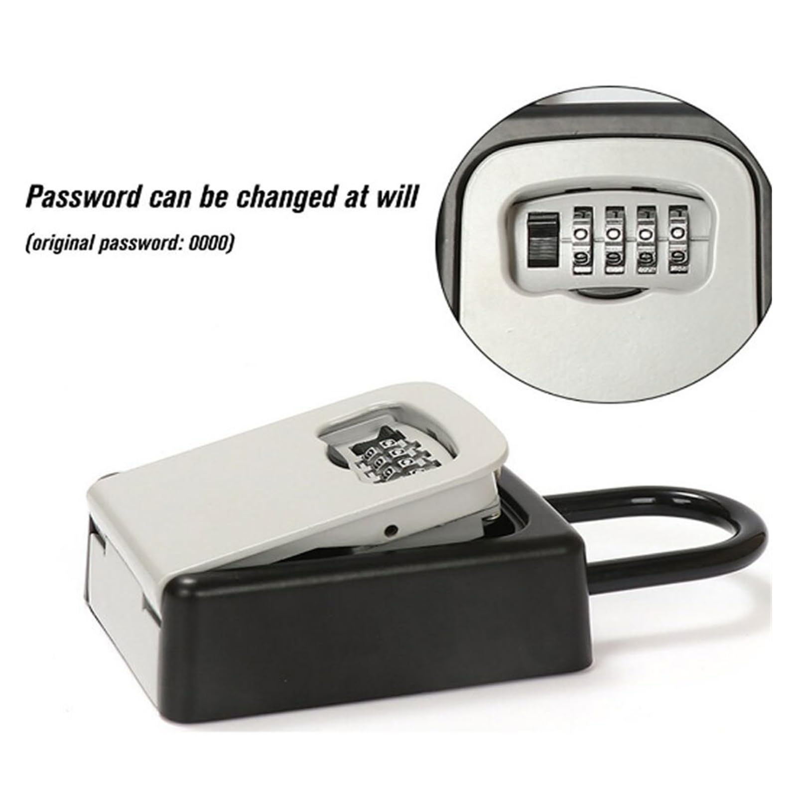 **Wall Mounted Key Lock Box - 4 Digit Combination Key Safe, Weatherproof Aluminum Alloy Key Storage Box for Home, Office & Outdoor Use - Durable Metal Security Box**