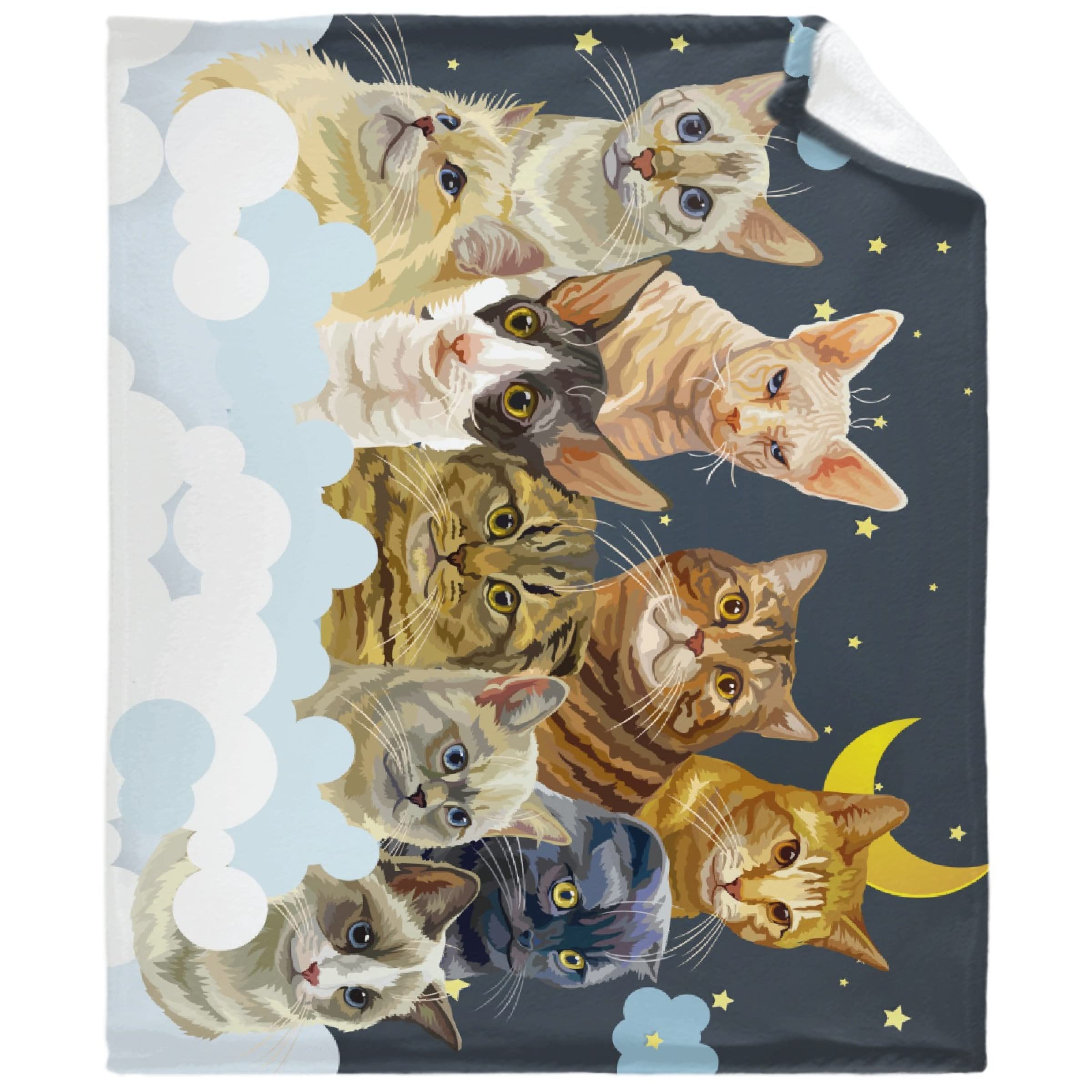 Kutadanti Cat Themed Flannel Blanket - Soft, Cozy & Warm Microfiber Throw for Women, Men & Teens - 60