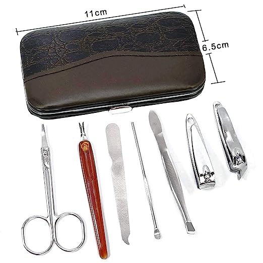 RIGJAK Professional 7-in-1 Luxury Manicure & Pedicure Set with Nail Clippers Kit & Travel Case - Perfect Gift for Women & Girls - Ideal for Home Nail Care, Travel Essentials & Spa Days