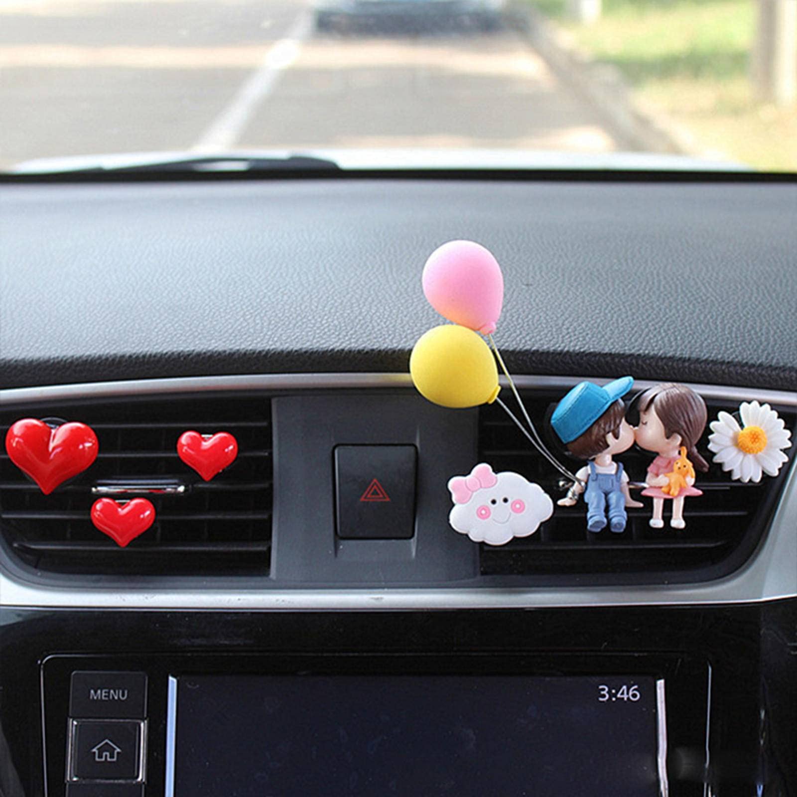 NC Creative Couple Car Air Vent Clip - Aromatherapy Perfume Diffuser for AC Vent, Cute Orange Car Accessories - Perfect for Valentine's Gifts & Couples Car Decor