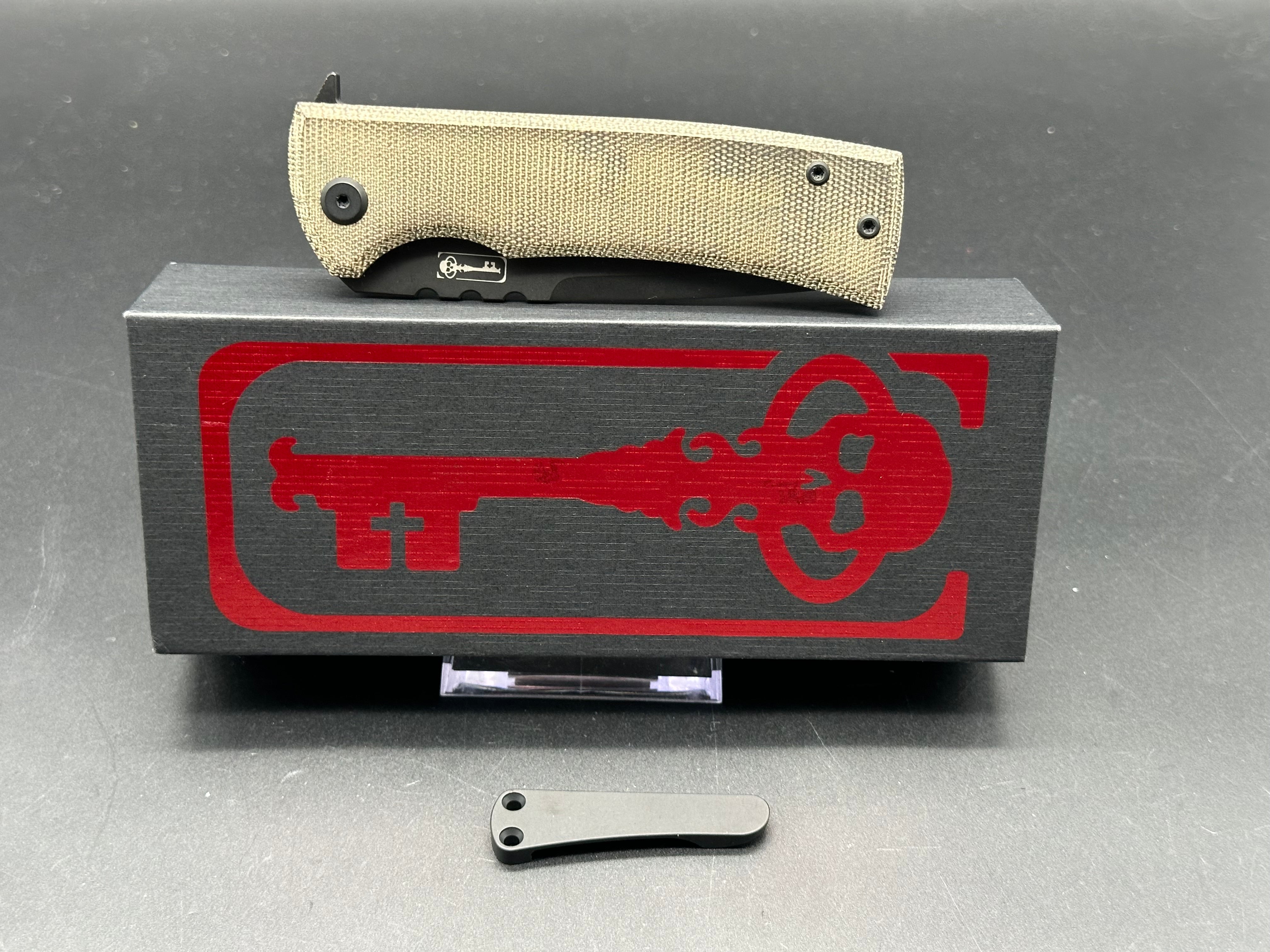Chaves Redencion 229 Kickstop Drop Point Folding Knife - Green Micarta Handle with 3.63