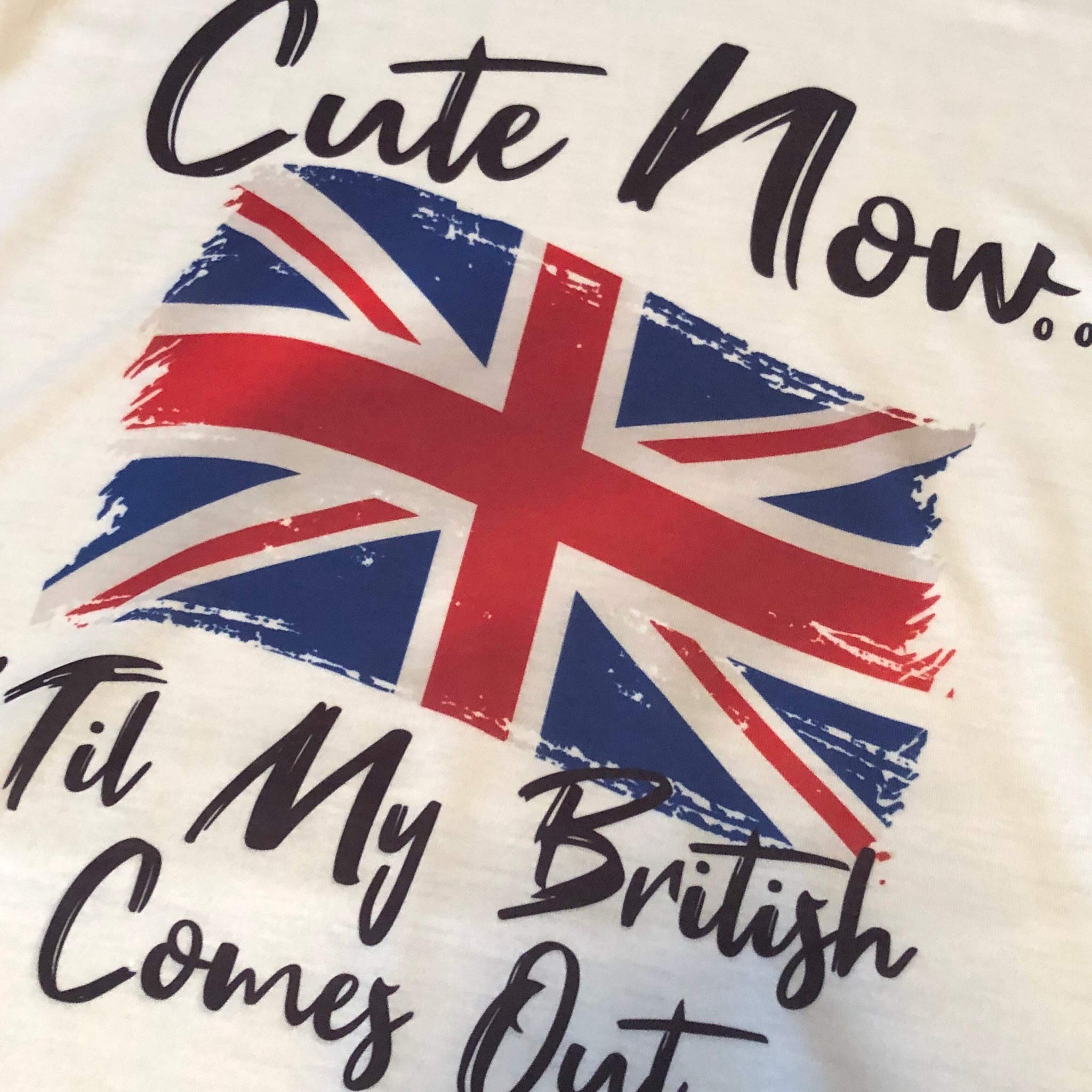 United Kingdom Flag V-Neck T-Shirt for Women - British Pride White Short Sleeve Tee S-XXL - Perfect for UK Themed Parties, Travel & Patriotic Events