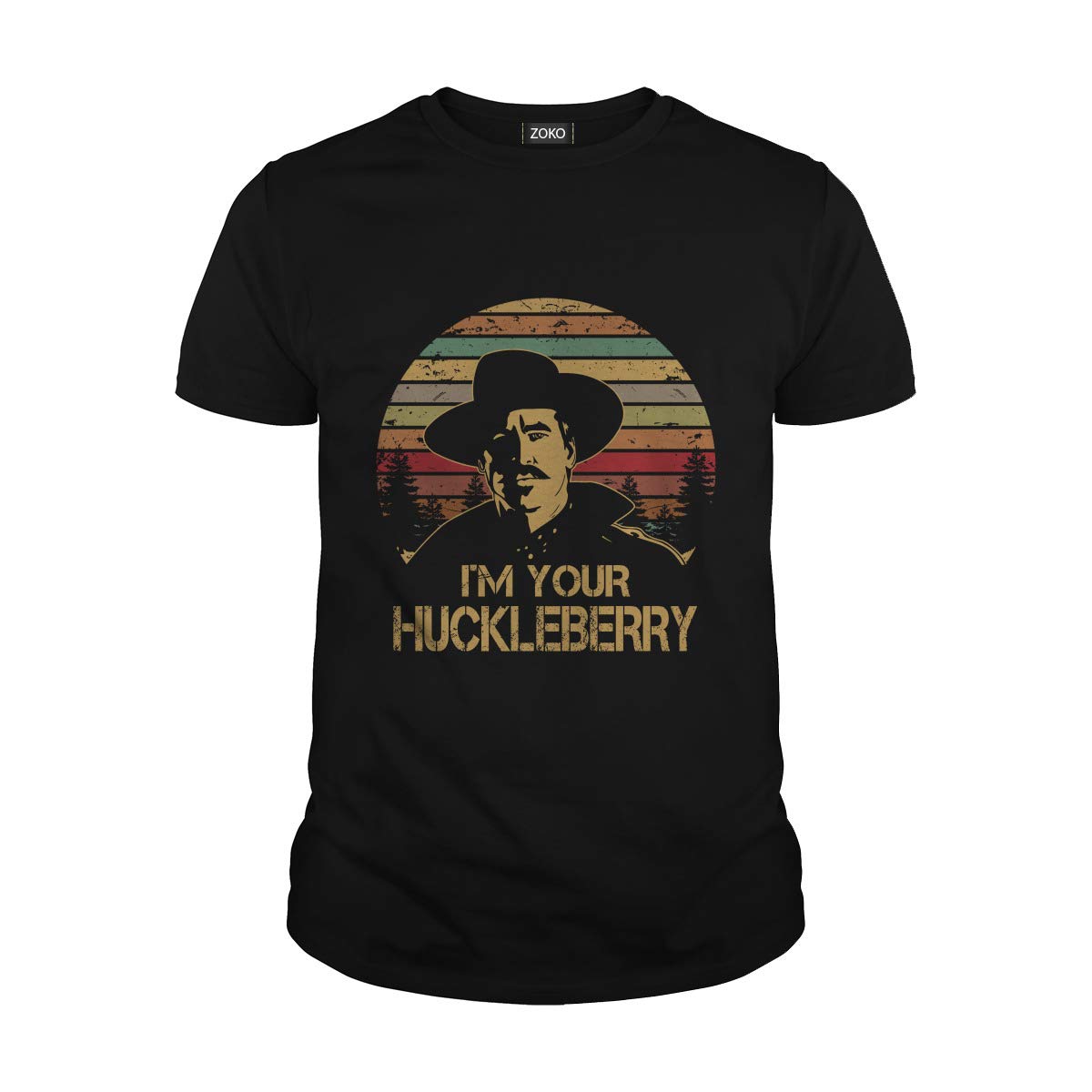 Zoko Apparel I'm Your Huckleberry Graphic T-Shirt for Men - Vintage Western Style Cotton Tee - Perfect for Casual Wear, Western Parties & Movie Quotes Fans
