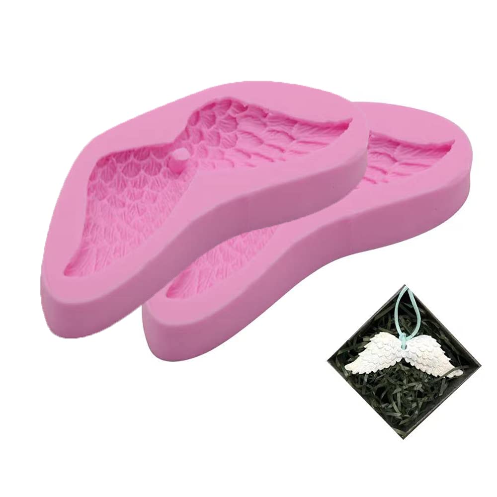 2Pcs Angel Wings Silicone Molds for DIY Soap, Chocolate, Fondant & Cake Decorating - Aromatherapy Plaster & Handmade Craft Supplies - Perfect for Baking, Wedding, Party & Gift Making