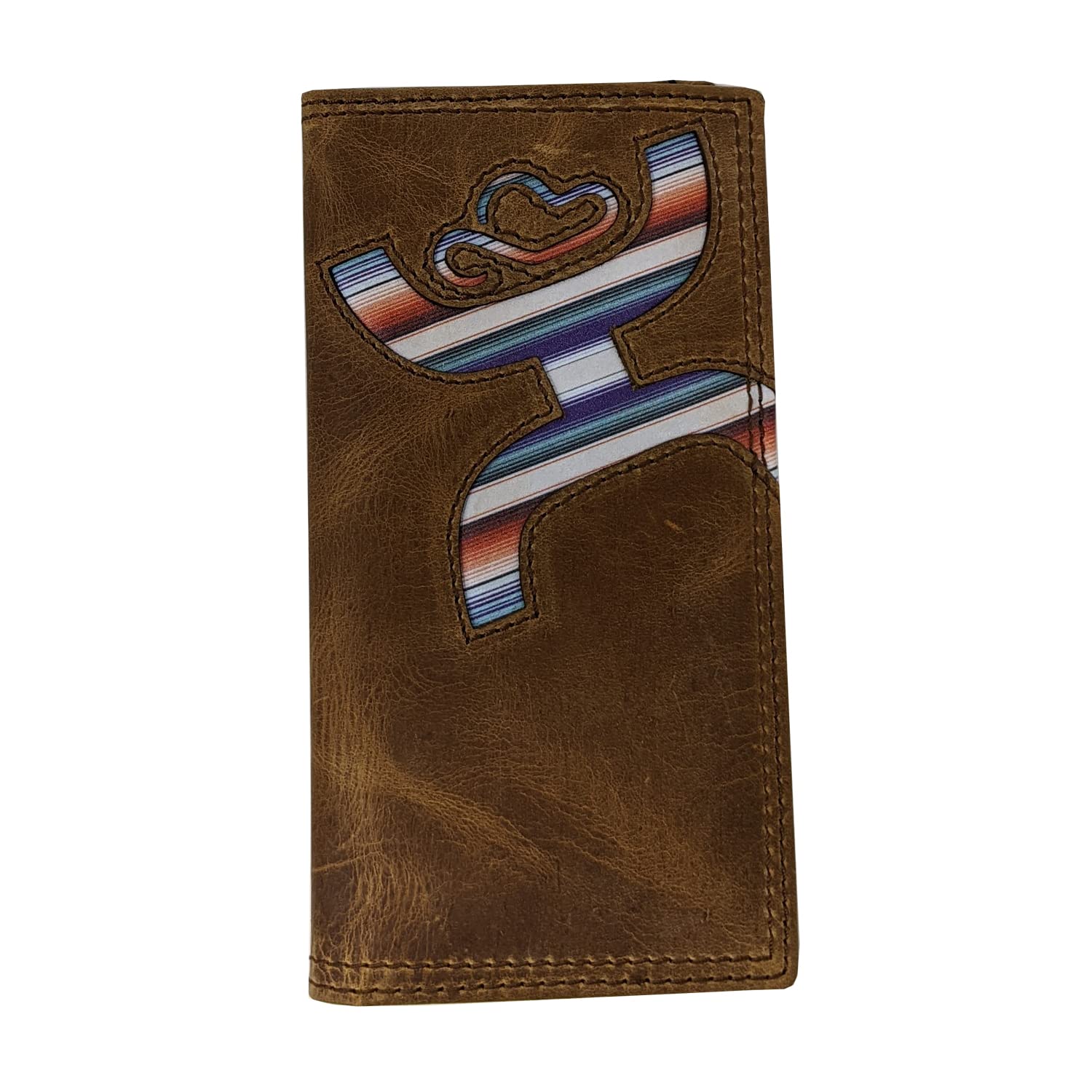 HOOEY Genuine Leather Men's Western Rodeo Wallet - Hands-Up Sunset Serape Design for Cowboy Style & Everyday Carry | Perfect Gift for Ranchers, Riders & Country Lovers