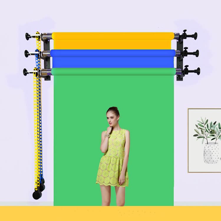 Professional Photography Backdrop Wall Mount System with 8 Extension Rods & 4 Chains - Heavy Duty Backdrop Roller for Home Studio, Live Streaming, YouTube Videos, Portrait Photography, and Product Shoots