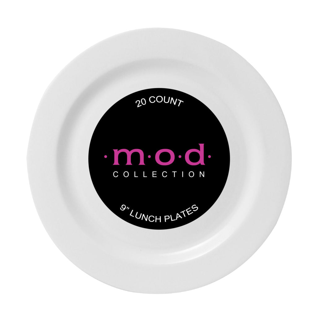 20-Pack White Round Plastic Plates - Durable Disposable Dinner Plates for Parties, Picnics & Outdoor Events - BPA-Free & Eco-Friendly