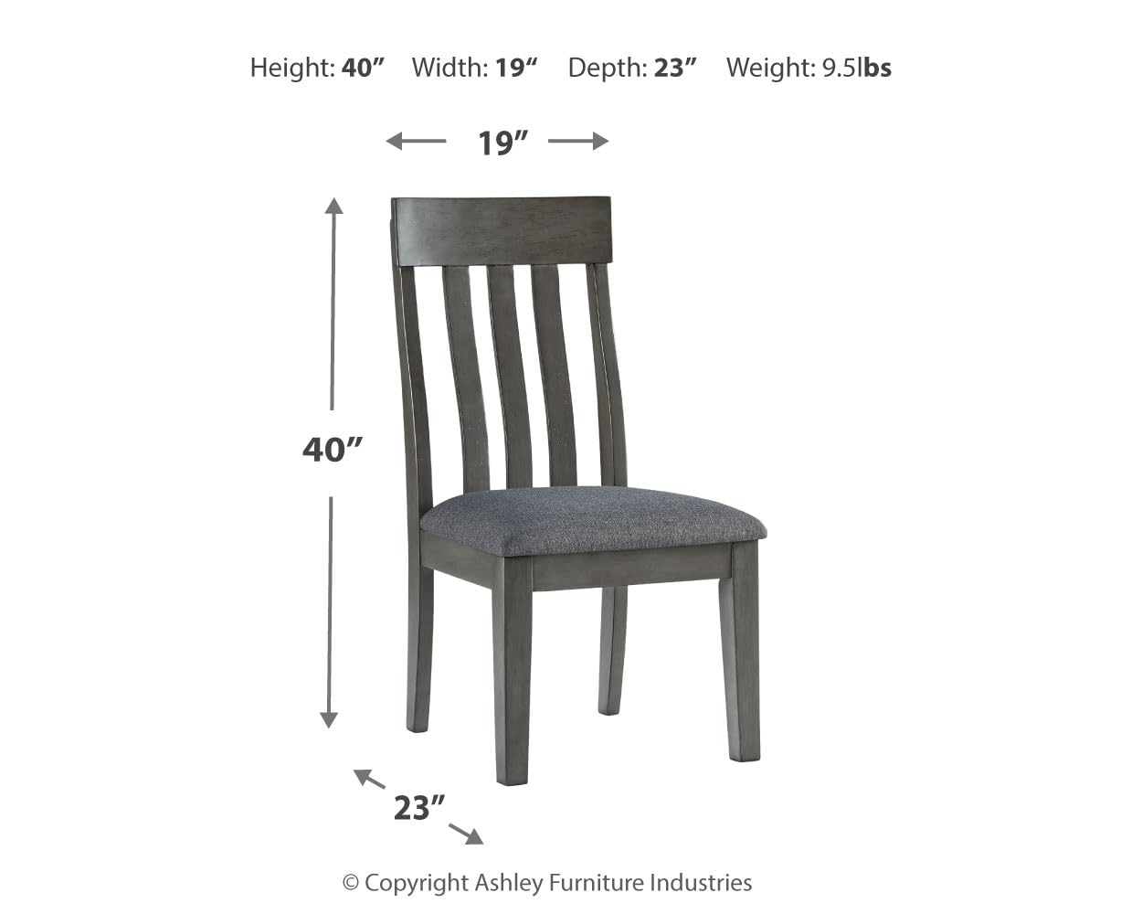 Signature Design by Ashley Hallanden Modern Slat Back Dining Chairs - Set of 2, 18.63