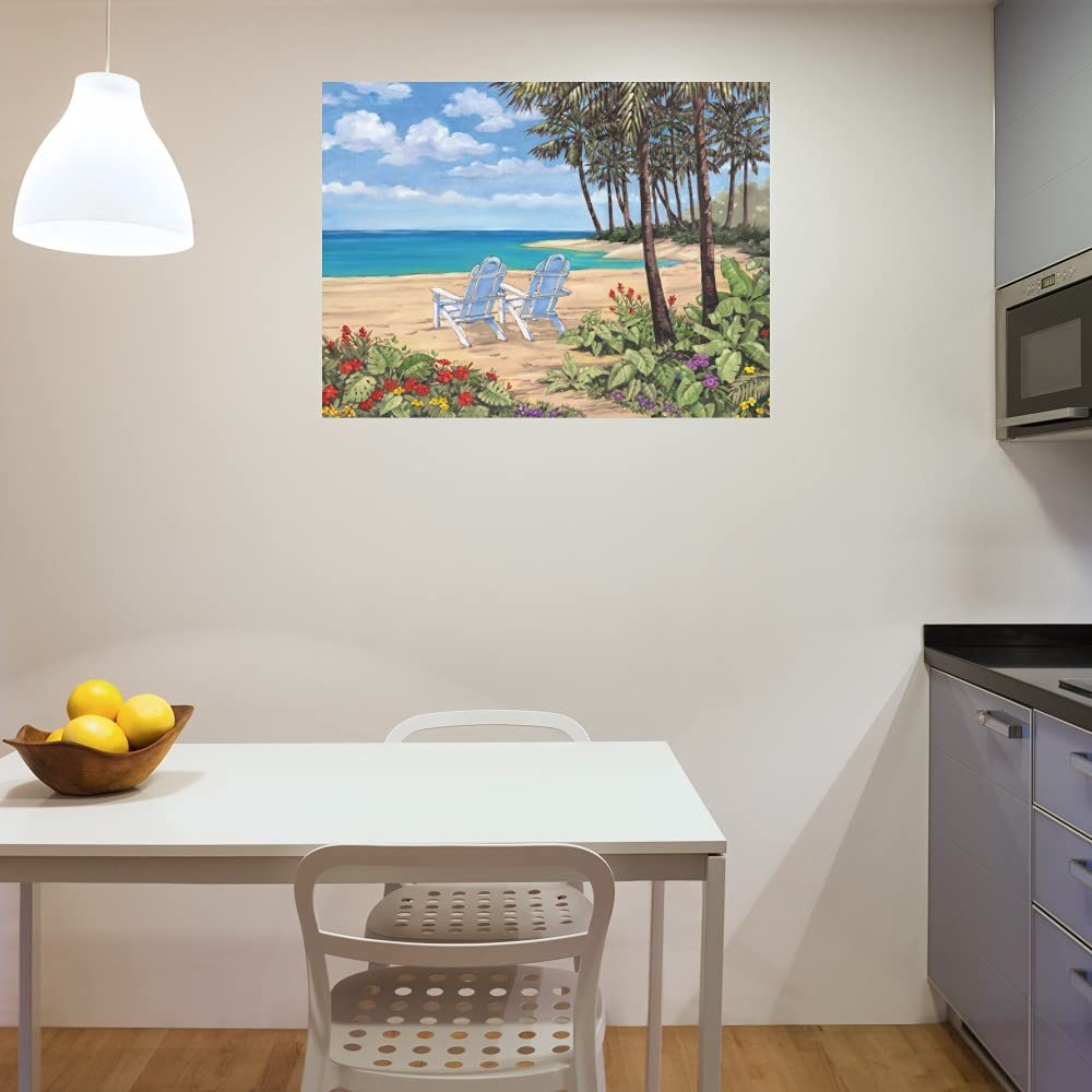 Paul Brent Discovery Bay Fine Art Canvas Wall Decor - 32x24 Inch Ready to Hang Painting for Living Room, Bedroom, Office - Coastal Landscape Artwork for Home & Commercial Spaces