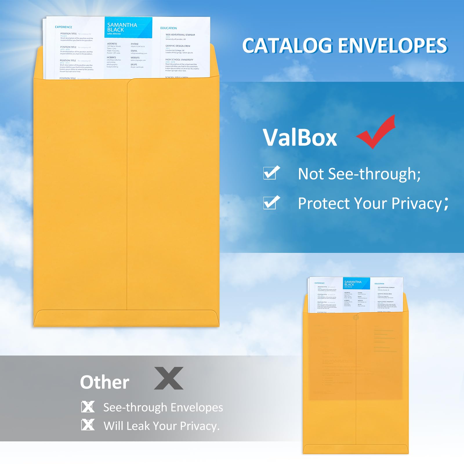 ValBox 10x13 Self Seal Catalog Envelopes - 150 Pack Brown Kraft Mailing Envelopes with Peel & Seal Closure for Shipping, Documents, Organizing & Storage | Perfect for Offices, Mailing Services & Home Organization