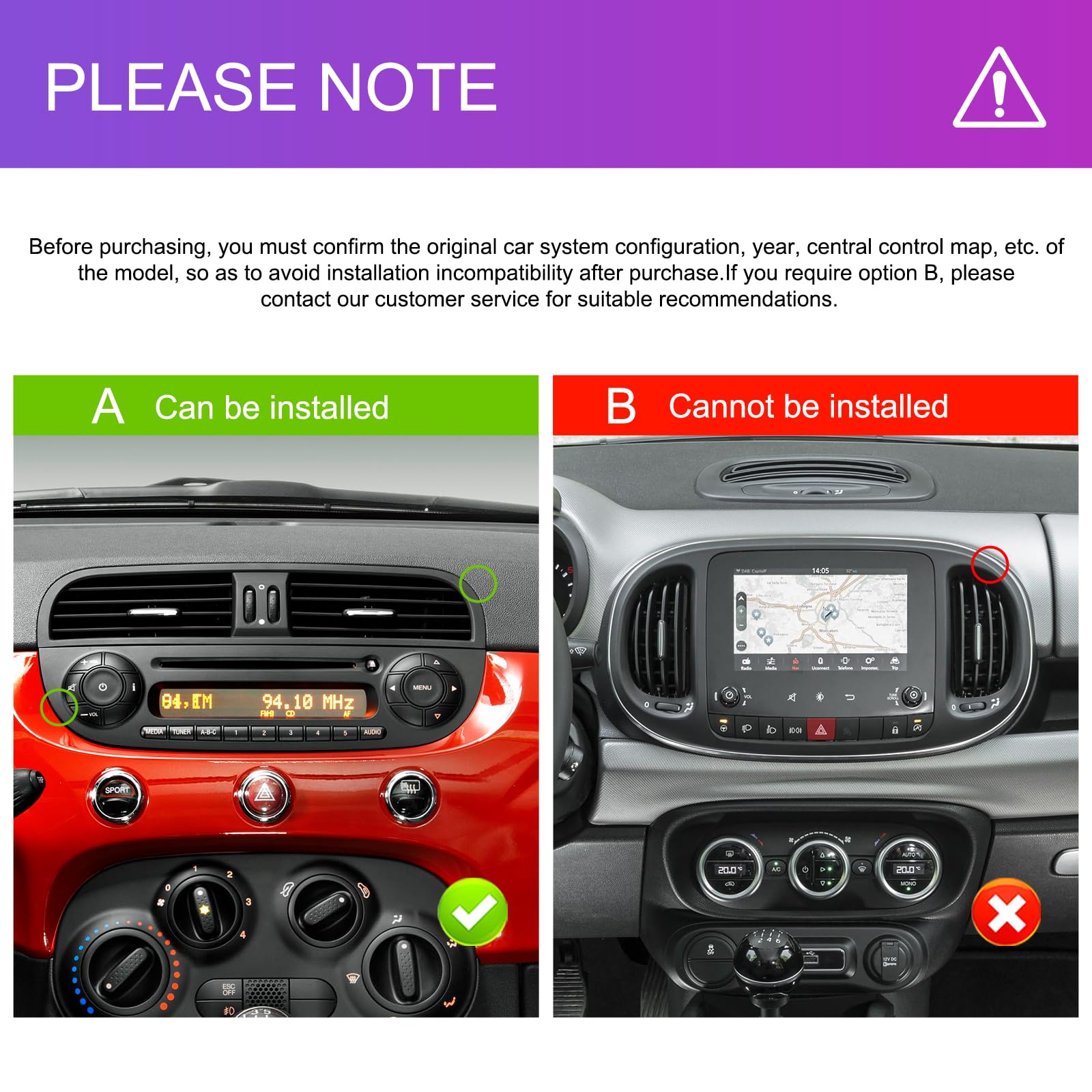 2+64GB Hikity Android 13 Car Stereo for Fiat 500 2007-2015 - 7