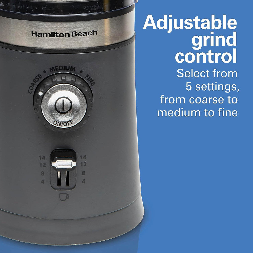 Hamilton Beach 80396RC Custom Grind Coffee Grinder - Electric Burr Grinder for Fresh Ground Coffee Beans, Perfect for Home & Office Use