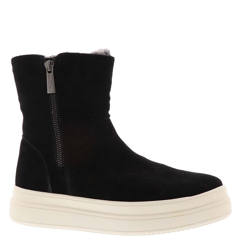 J/Slides Women's Tristan Slip-On Cold Weather Booties - Taupe Suede Winter Boots Size 6.5 Medium (B,M) - Cozy Indoor/Outdoor House Shoes for Winter Comfort