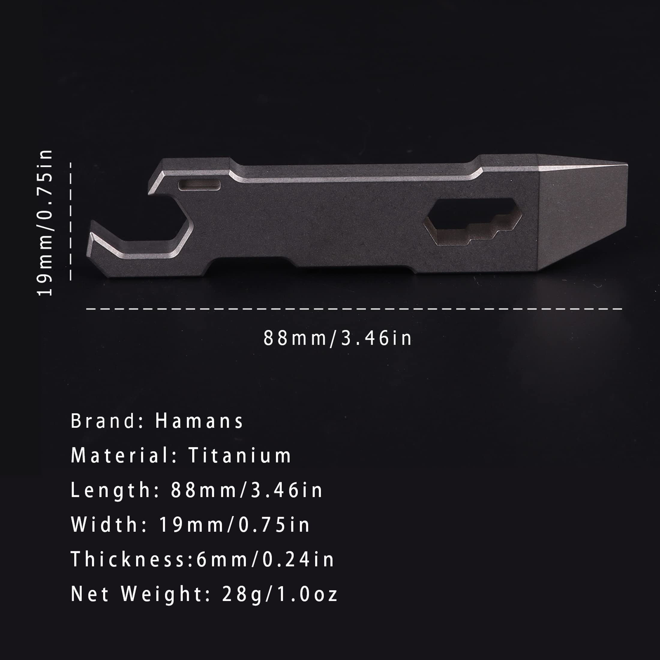 Premium Titanium EDC Pry Bar Multi-Tool - Compact Keychain Bottle Opener, Wrench & Survival Tool for Camping, Hiking & Everyday Carry (EDC)