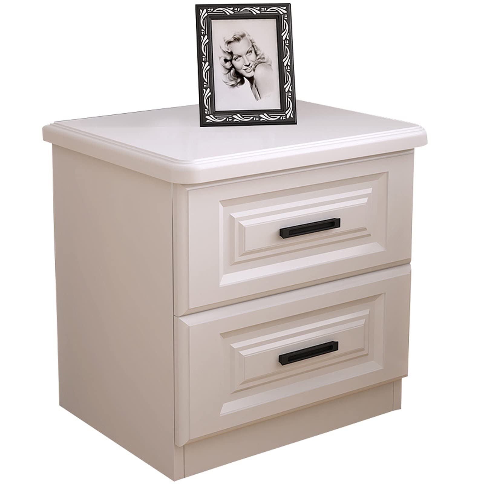 Modern White Nightstand Bedside Table - 40x40x49cm Slim Storage Cabinet with Drawer for Bedroom, Living Room & Office - Compact Side Table for Small Spaces, Apartment Essentials & Home Decor