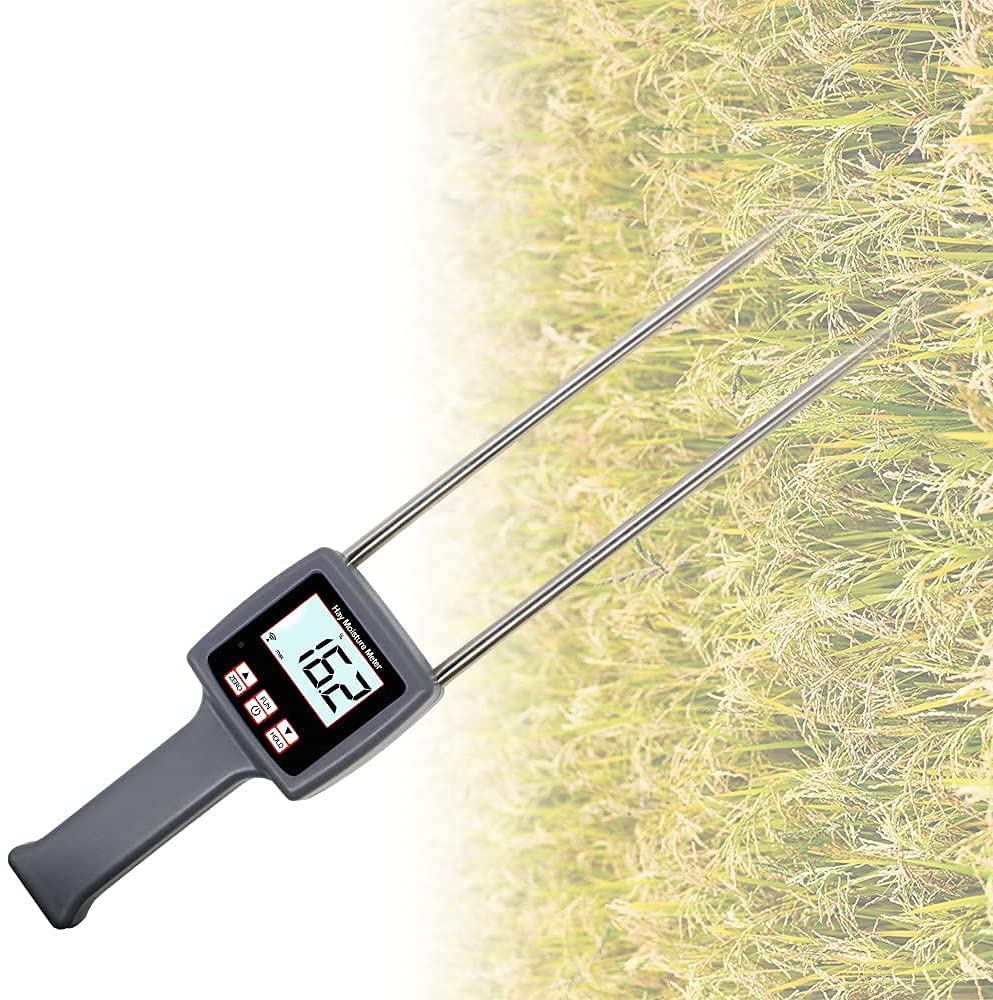 Hay Moisture Meter Tester - Digital Detector for Alfalfa, Pasture, Straw & Grass - Accurate Moisture Measurement for Farming, Forage & Animal Feed - Perfect for Agriculture, Livestock & Hay Storage