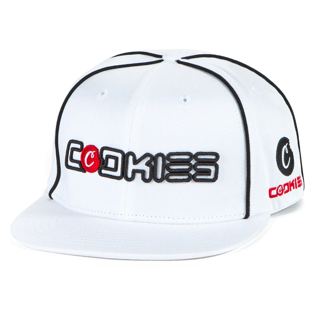 Formula 1 Racing Snapback Hat - Adjustable Baseball Cap for Men & Women - White F1 Cookie Monster Design - Perfect for Race Day, Car Enthusiasts & Casual Wear