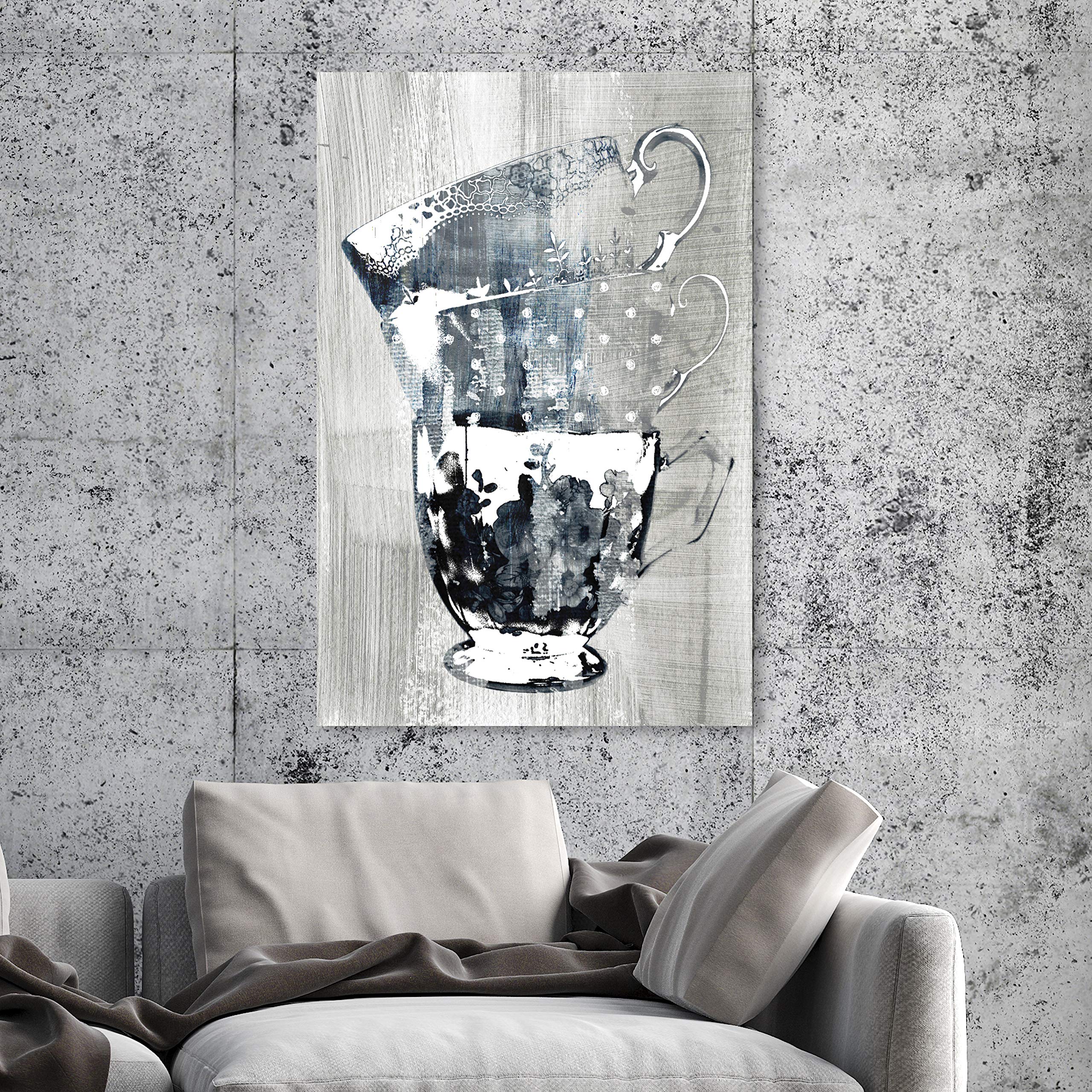 Oliver Gal Artist Co. Coffee Cups Screenprint Wall Art Canvas Print - 24