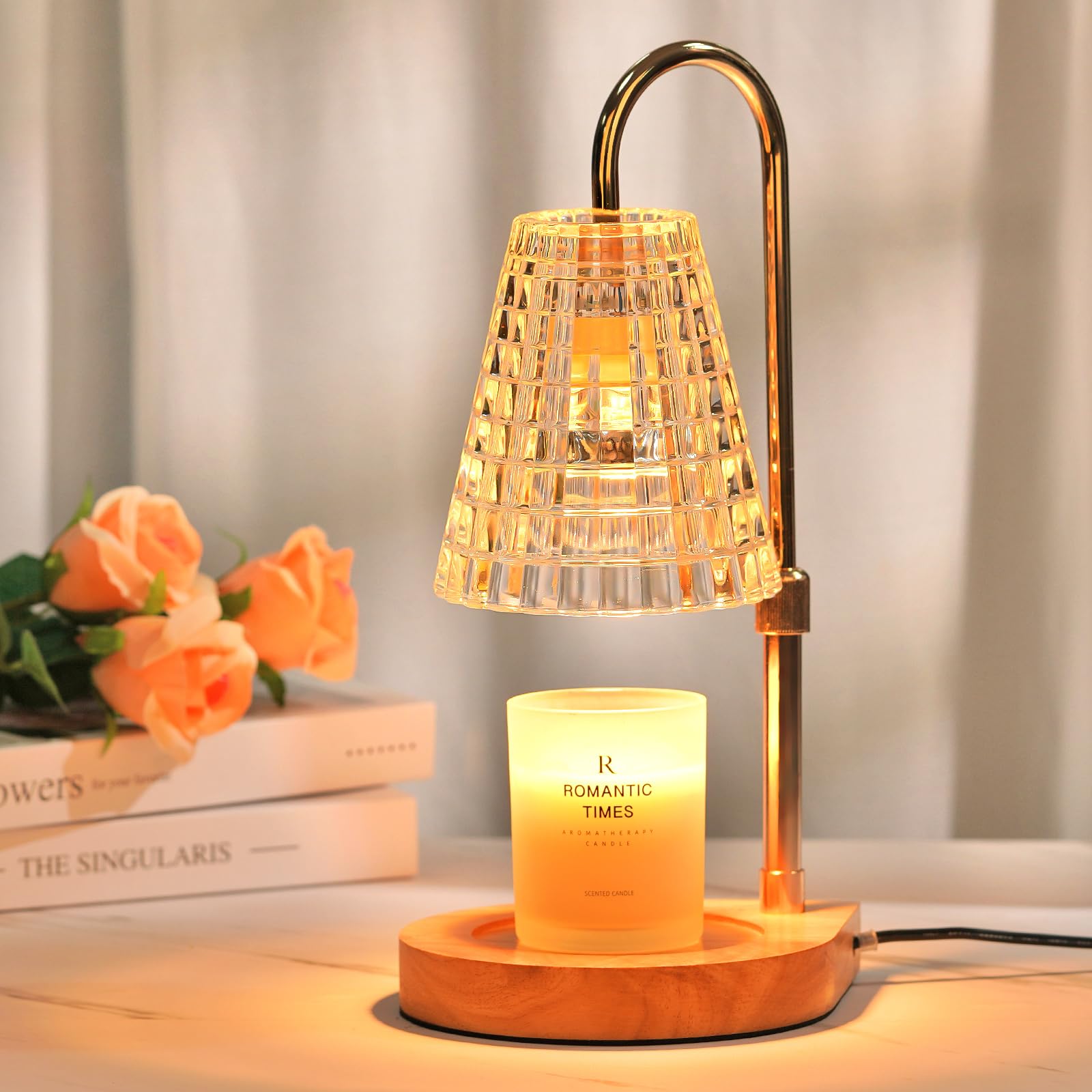 Premium Candle Warmer Lamp with Timer - Adjustable Dimmable Glass Candle Warmer for Jar Candles - Perfect Birthday Gift for Women, Mom & Her - Ideal for Bedroom Decor, Living Room Ambiance, Romantic Dinners & Relaxation Therapy