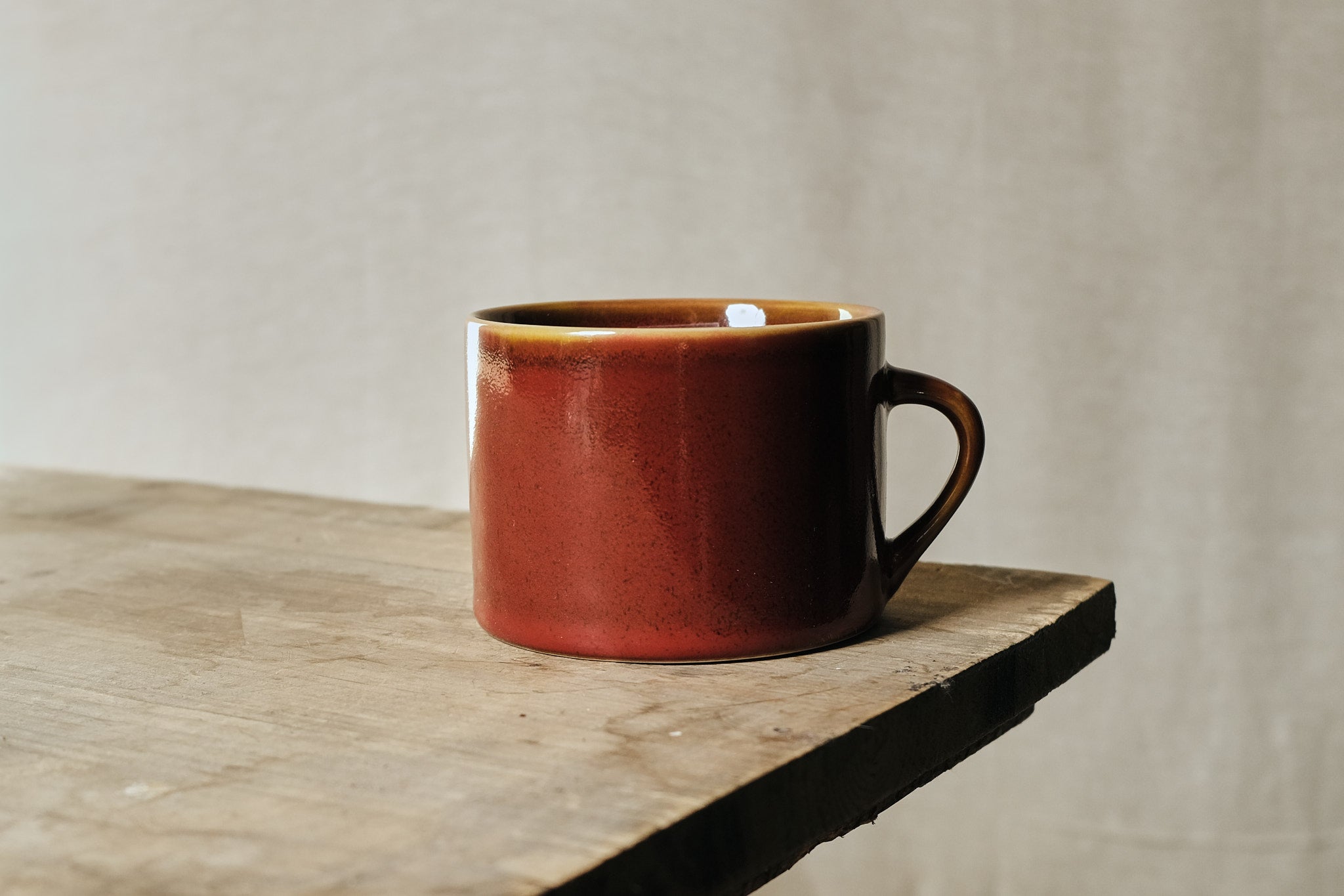 Rich Amber Glazed Ceramic Coffee Mug - 12oz Handmade Stoneware Cup for Tea, Hot Chocolate & Espresso - Perfect for Home, Office & Gifts