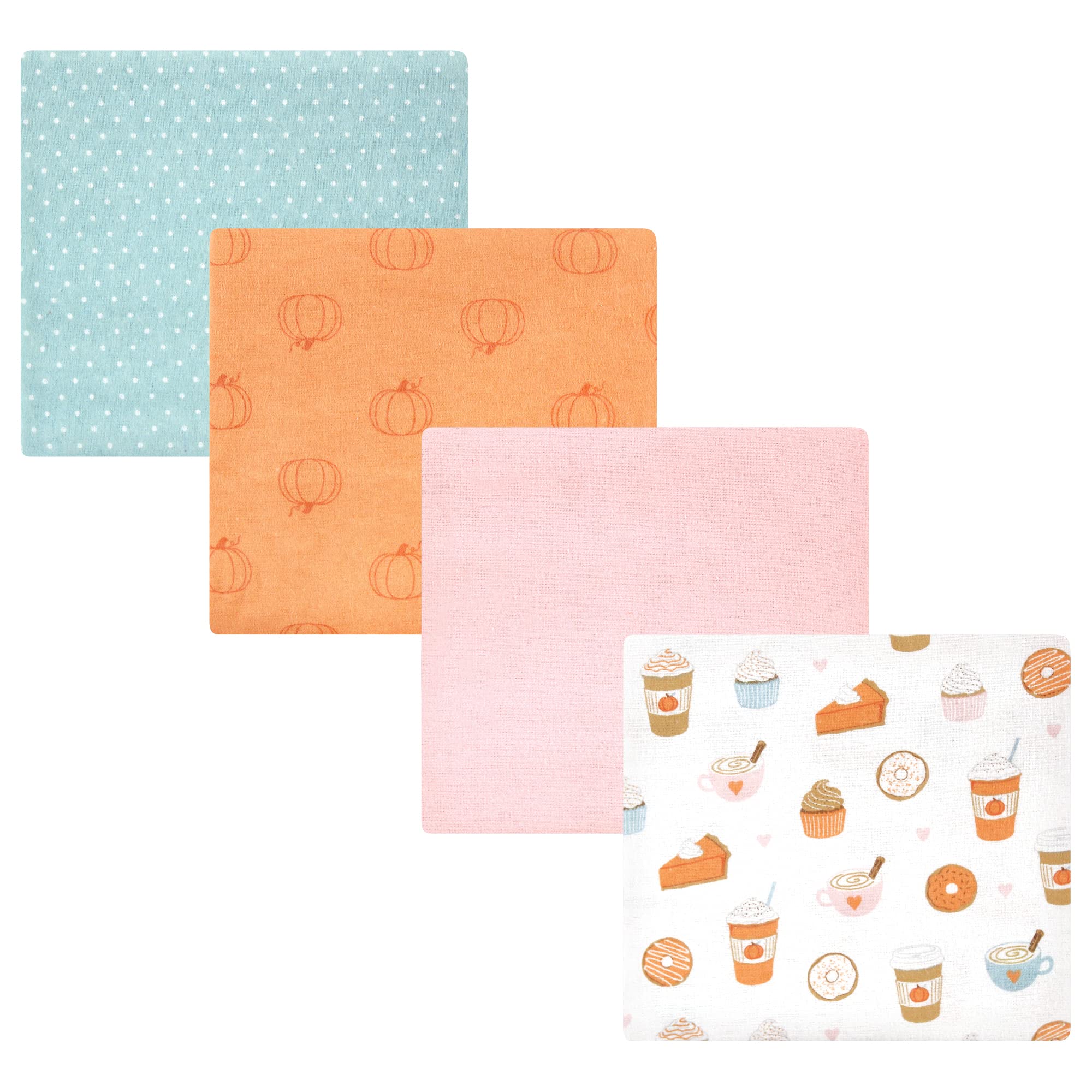 Hudson Baby Unisex Cotton Flannel Receiving Blankets Set - Soft & Cozy Baby Swaddle Blankets for Newborns, Infants & Toddlers - Pumpkin Spice Apple Orchard Print - Perfect for Nursery, Swaddling, Stroller & Photo Shoots