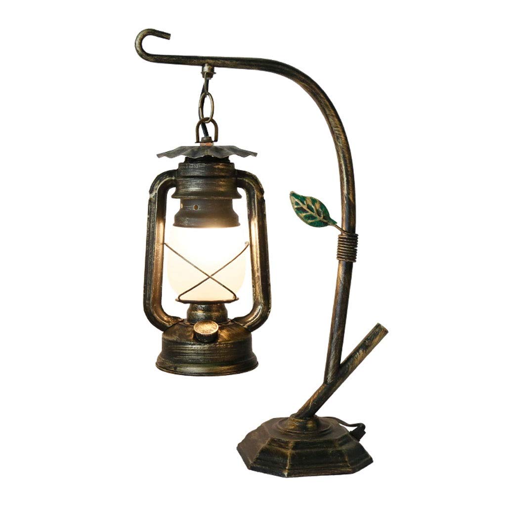 Vintage Industrial Desk Lamp - Rustic Bronze Iron Table Lamp for Office, Living Room, Bedroom & Nightstand | Adjustable Reading Light with Warm Glow for Home Decor & Workspace Lighting