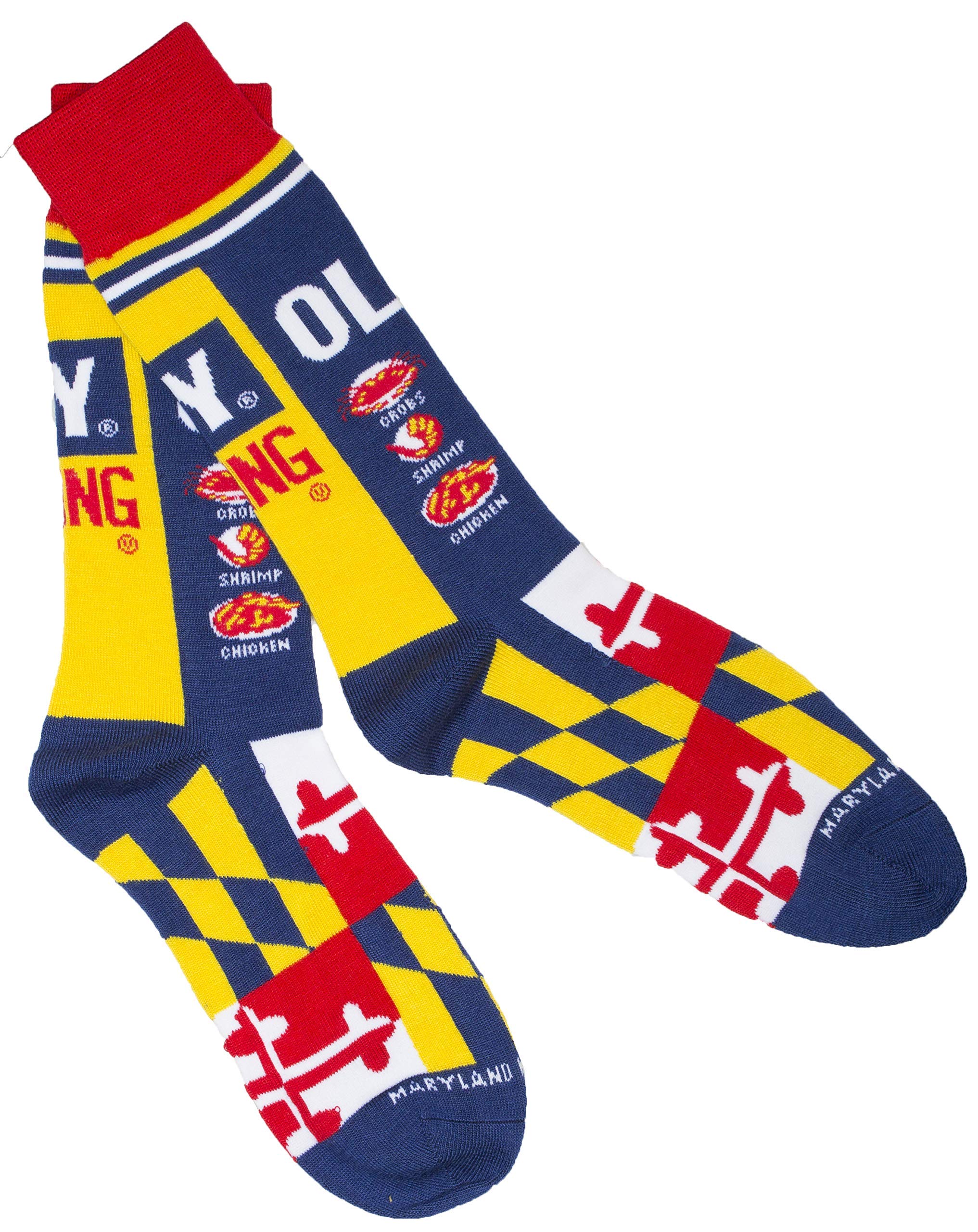 Officially Licensed Old Bay Seafood Seasoning Can Design Novelty Socks for Men & Women - Large/X-Large - Perfect for Cooking Enthusiasts, Seafood Lovers & Gift Giving