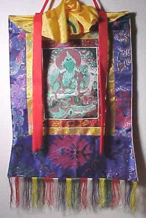 Authentic Green Tara Silk Thangka - Handmade Buddhist Wall Art for Meditation & Home Decor | Perfect for Yoga Studios, Prayer Rooms & Spiritual Gifts