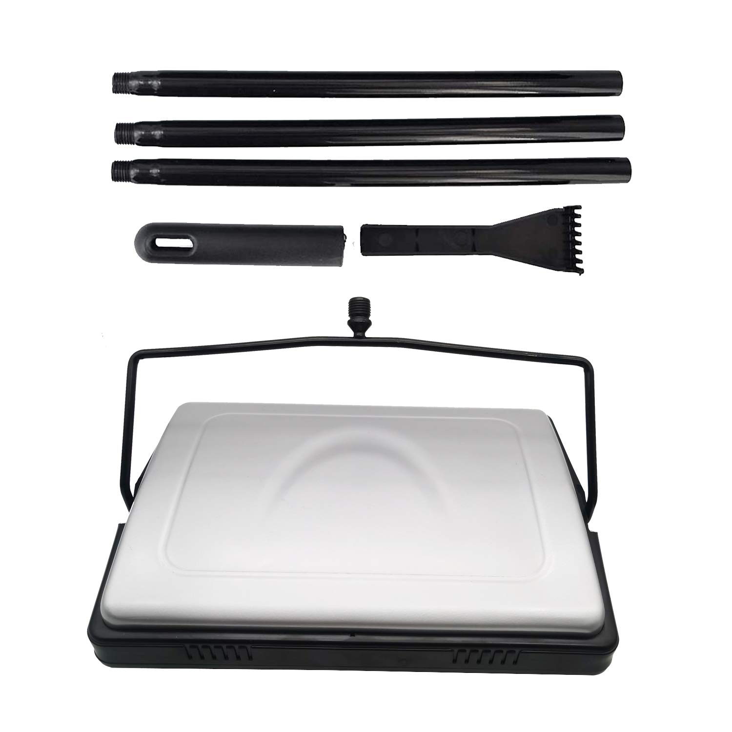 EZ SPARES Quiet Carpet Sweeper with Pig-Bristles - Strong Roller Brush for Home & Office Cleaning