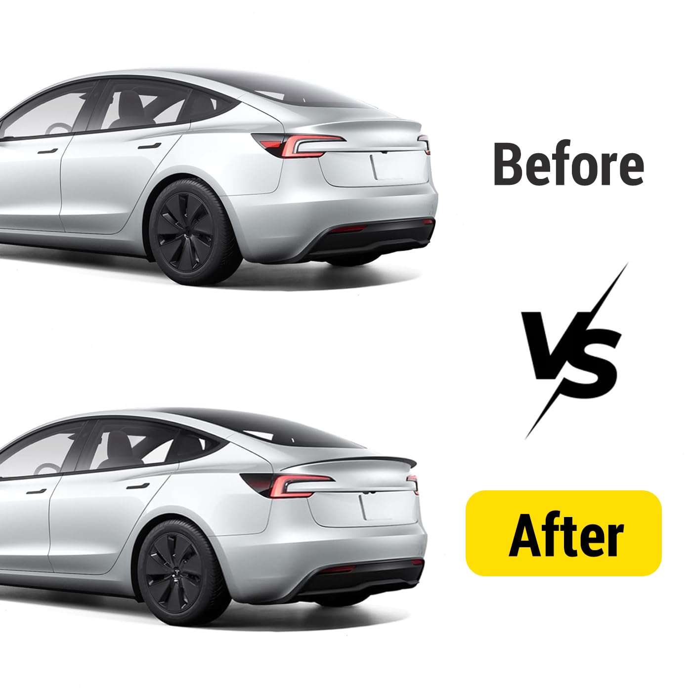 Premium Real Carbon Fiber Spoiler for Tesla Model 3 (2024 Highland) - High Gloss Trunk Lid Spoiler | Sporty Rear Wing Exterior Accessory | Perfect for Car Enthusiasts & Performance Upgrades