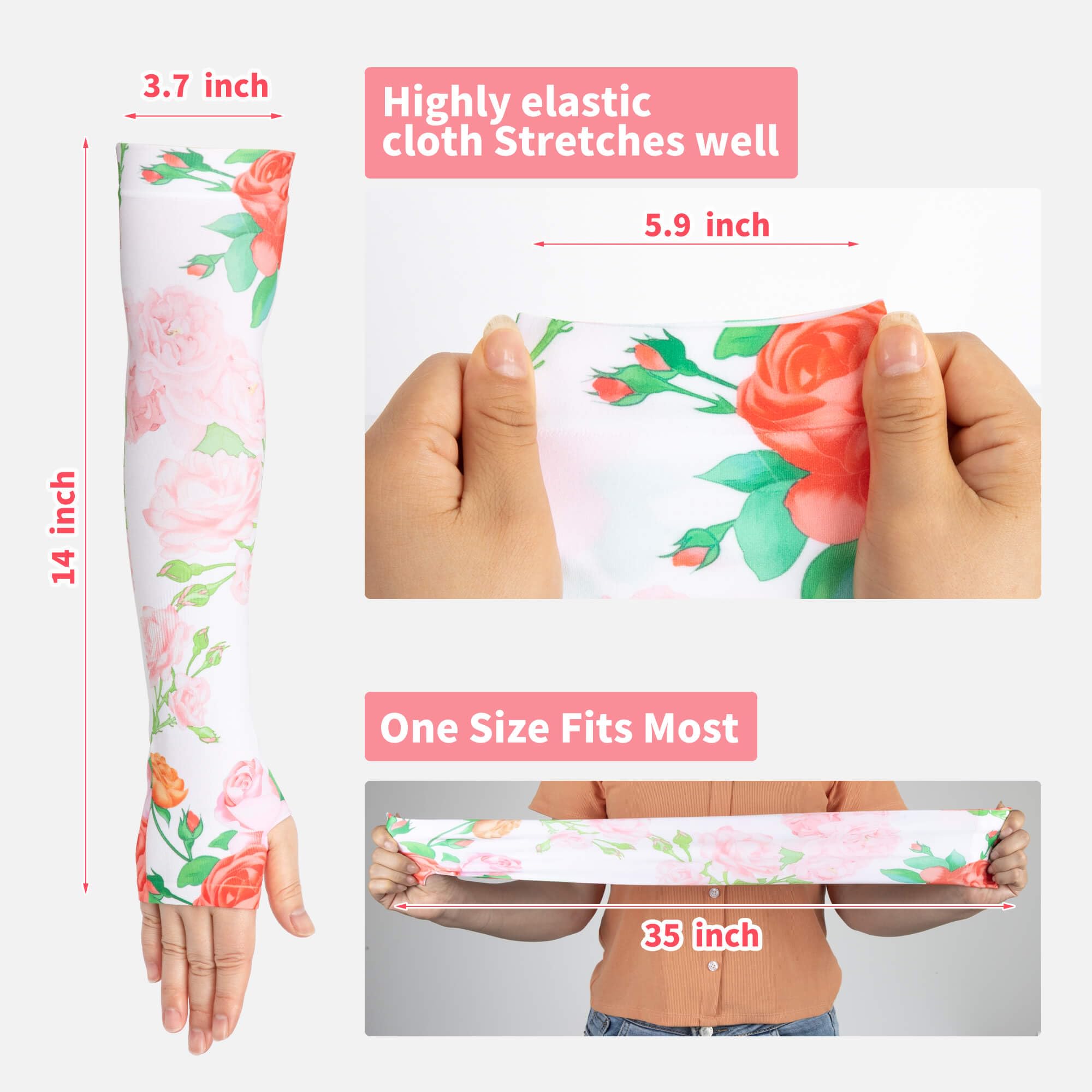 ARCLIBER Women's Gardening Arm Sleeves with Thumb Hole - UV Protection Cooling Sun Sleeves for Outdoor Work, Yard Care & Sun Safety | Perfect for Gardening, Farming, Hiking & Beach Activities