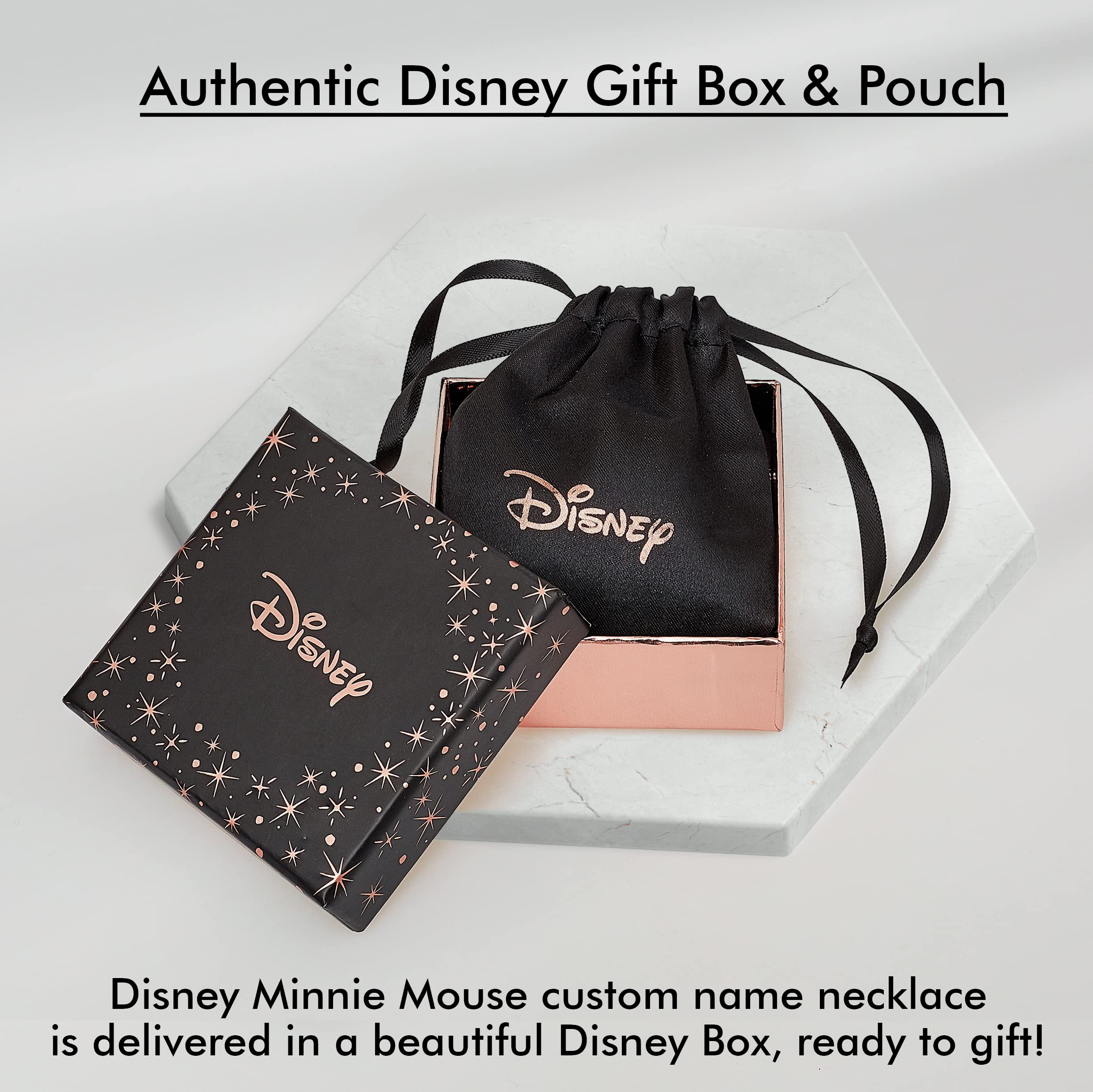 Disney Mickey Mouse Personalized Name Necklace - 14k Gold Plated & Sterling Silver Custom Name Pendant Jewelry (Choose Font Style & Color) | Perfect Gift for Birthday, Anniversary & Disney Fans