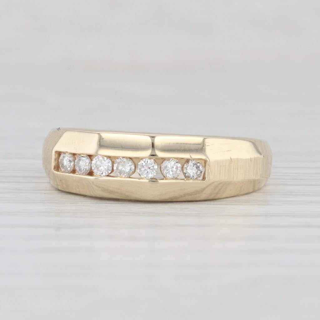 0.24ctw Diamond Wedding Band 14k Yellow Gold Size 9.75 Men's Ring - Elegant Promise Ring for Engagement, Anniversary & Special Occasions