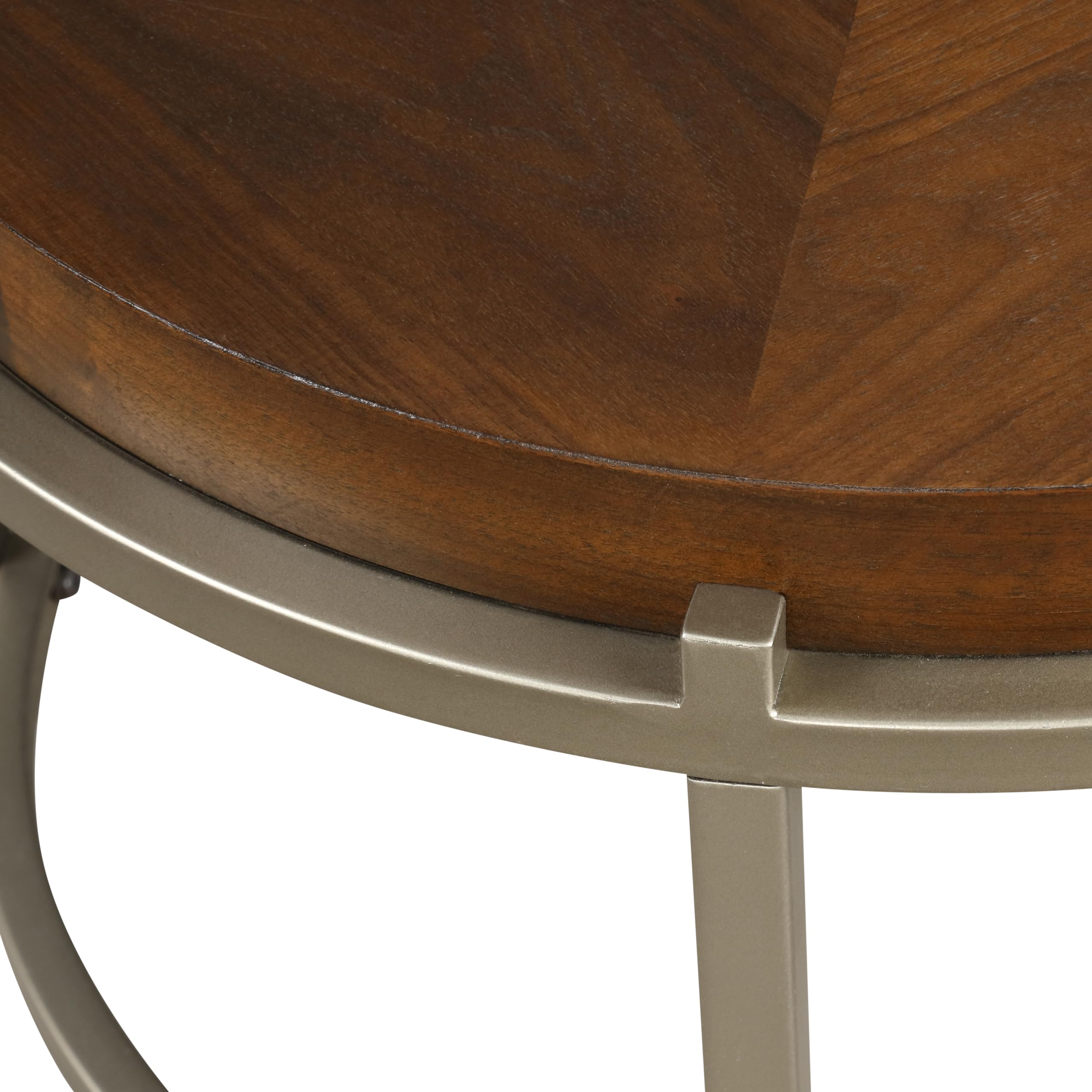 Orion Modern 3-Piece Nesting Coffee Table Set with Sturdy Golden Metal Base - Light Walnut Finish for Living Room, Office, Lounge & Bedroom | Space-Saving Design for Small Apartments & Home Decor