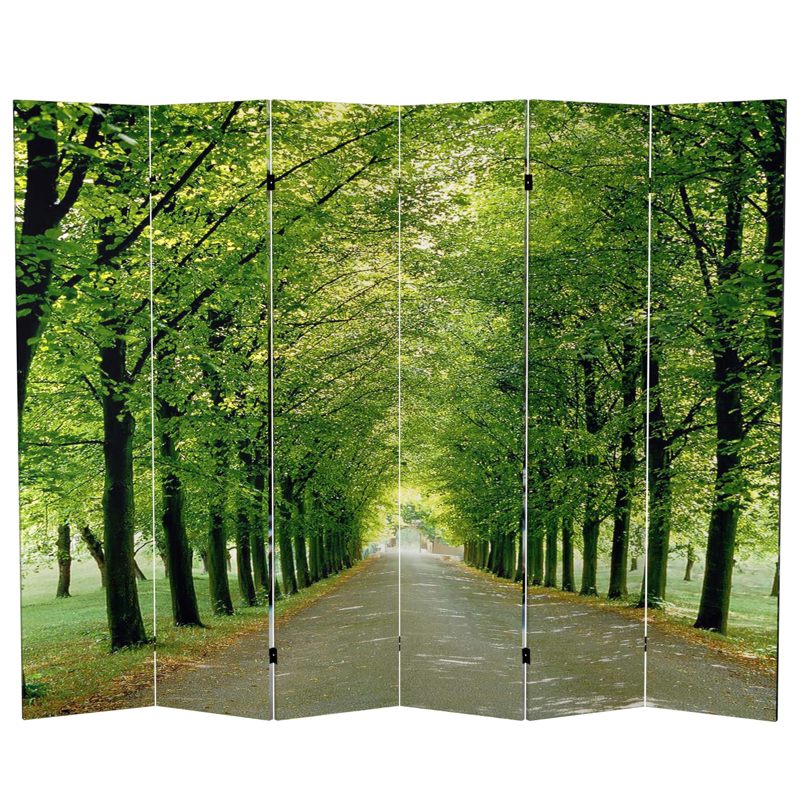6 ft. Tall Red Lantern Room Divider - 6 Panel White Folding Screen for Home Decor, Office Partition, Wedding & Event Backdrop | Feng Shui Path of Life Design