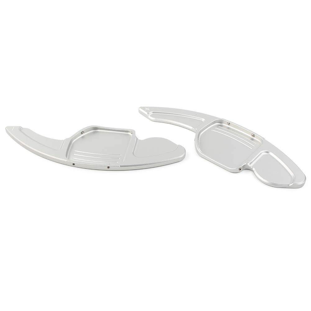 2Pcs Silver Steering Wheel Shift Paddle Extensions for Audi A3 A4L A5 A6 A7 A8 S5 Q5 - Upgrade Your Driving Experience for Sporty Performance & Racing Enthusiasts