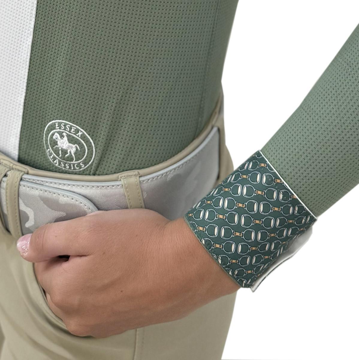 Essex Classics Ladies Stirrups Green Luna Performance Long Sleeve Show Shirt - Equestrian Riding & Horse Show Competition Apparel